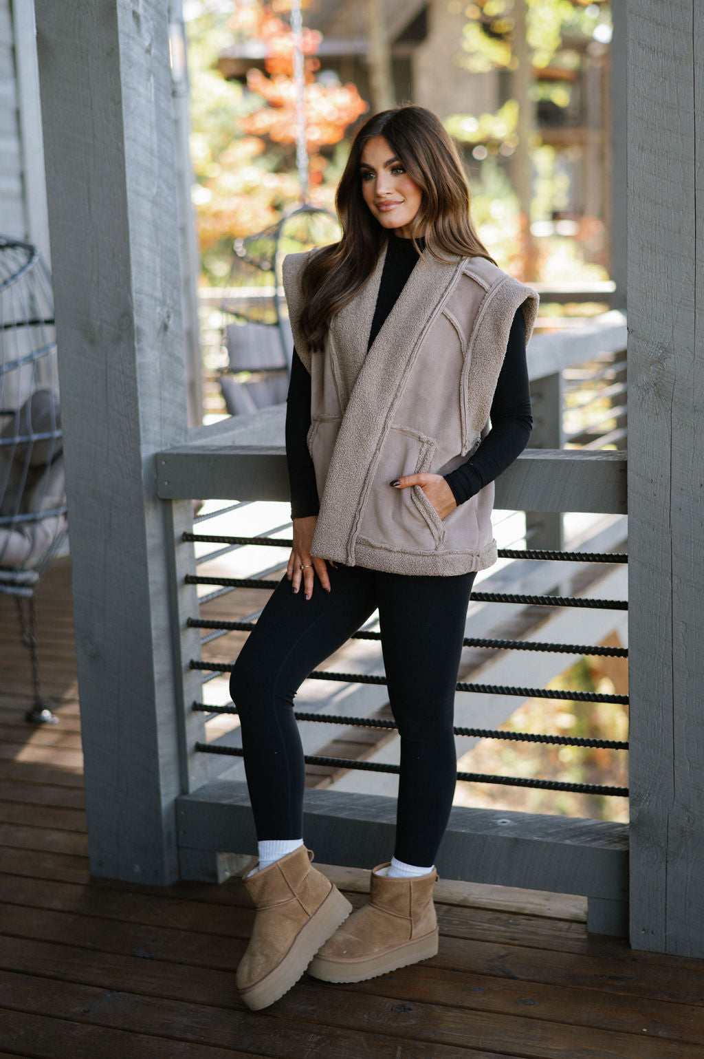 Adelaide Oversized Vest- Taupe