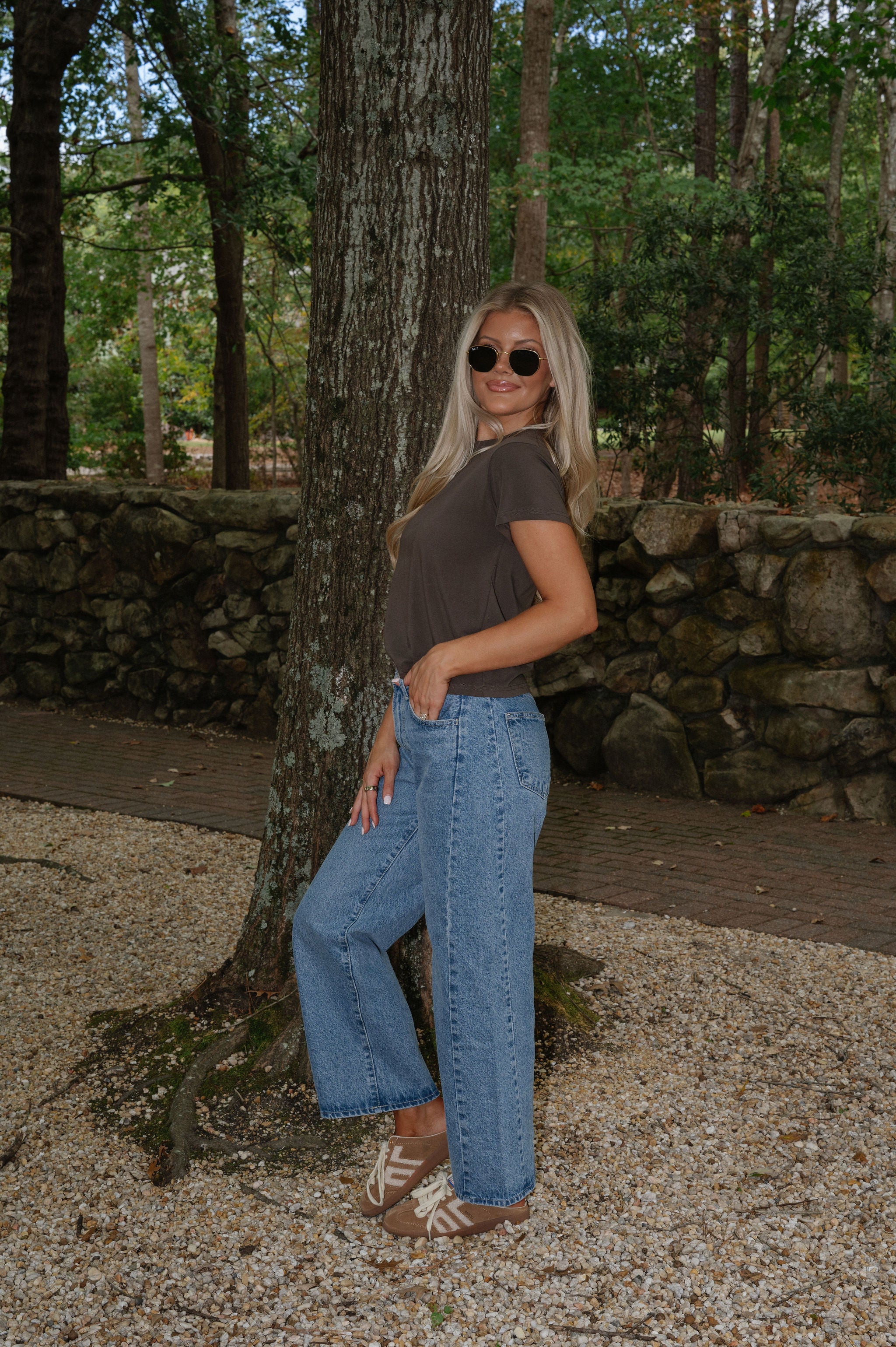 Mia Vintage Tee-Brown