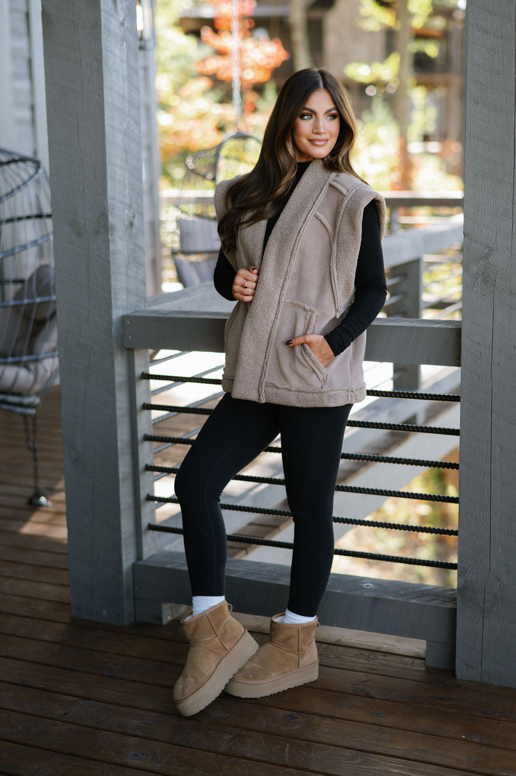 Adelaide Oversized Vest- Taupe