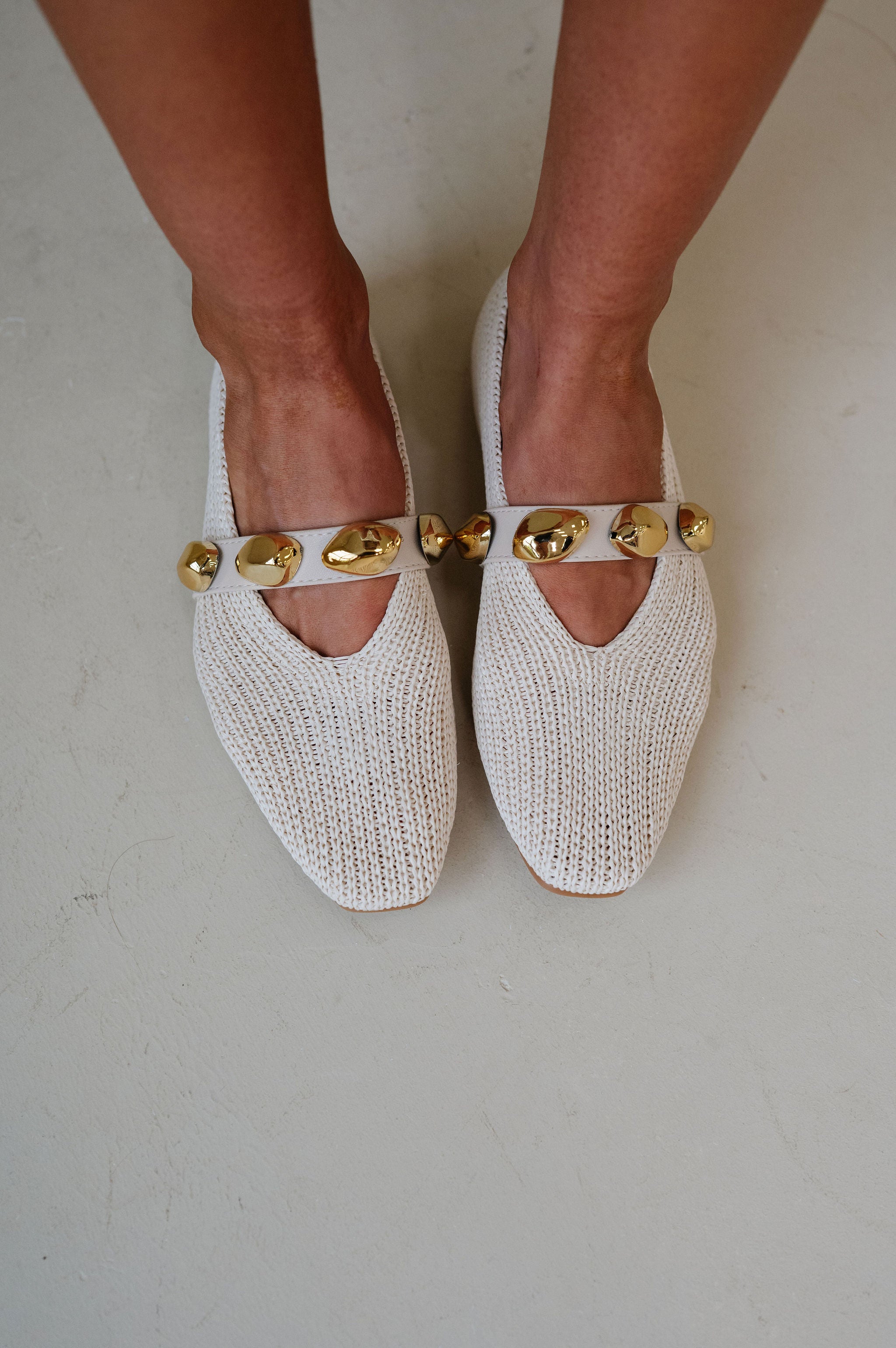 Dorothy Woven Flats-Bone