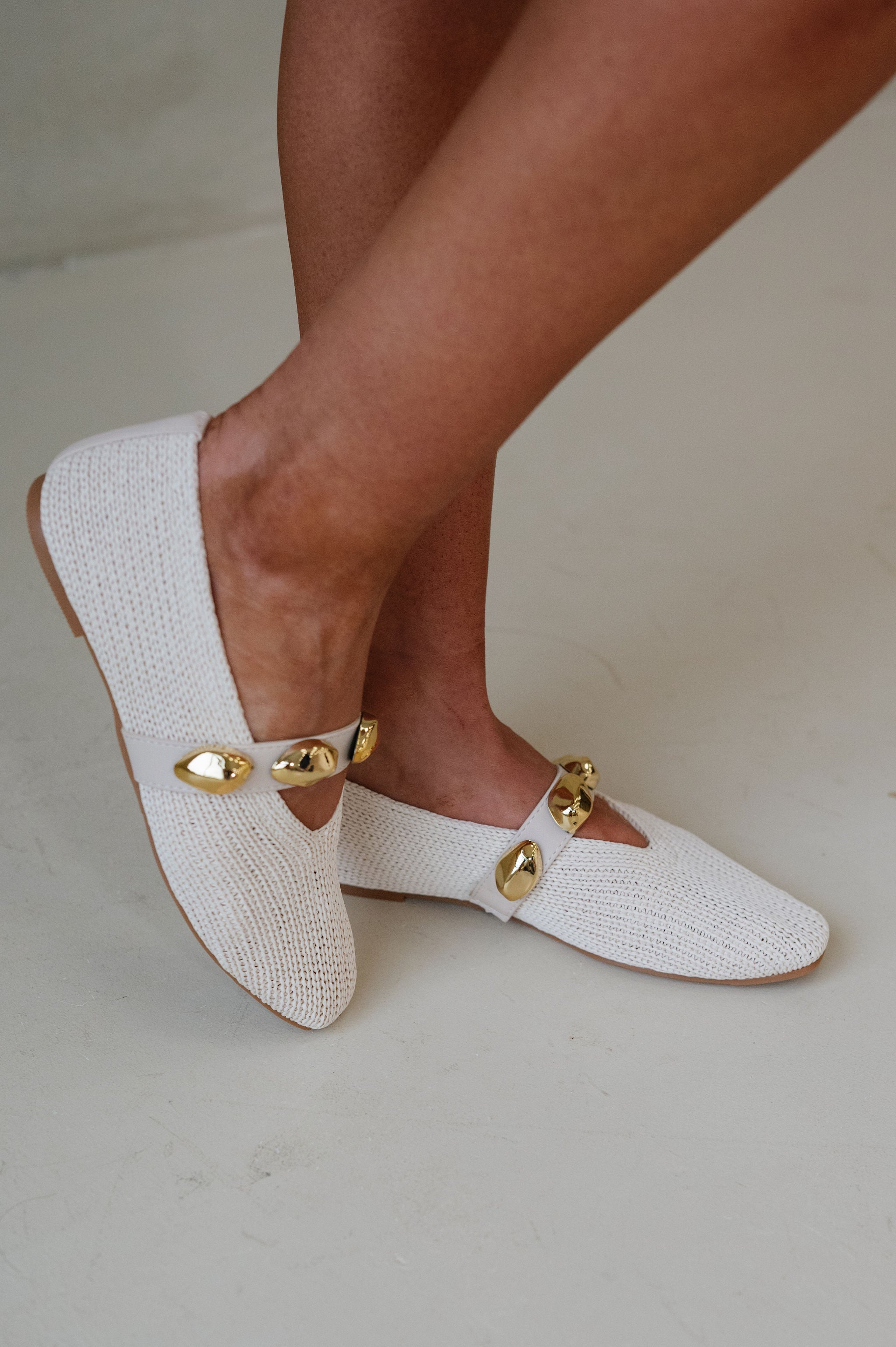 Dorothy Woven Flats-Bone