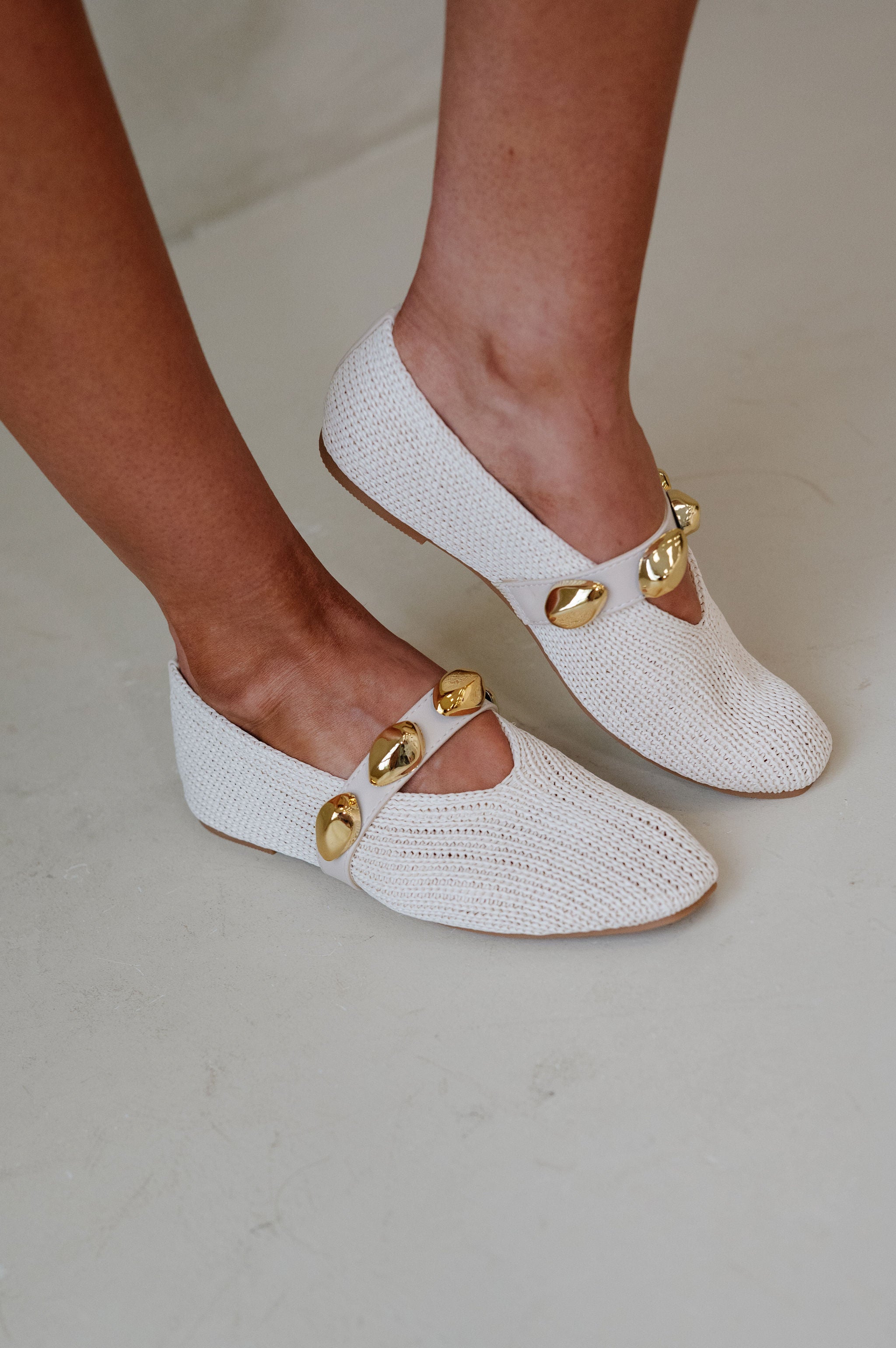 Dorothy Woven Flats-Bone