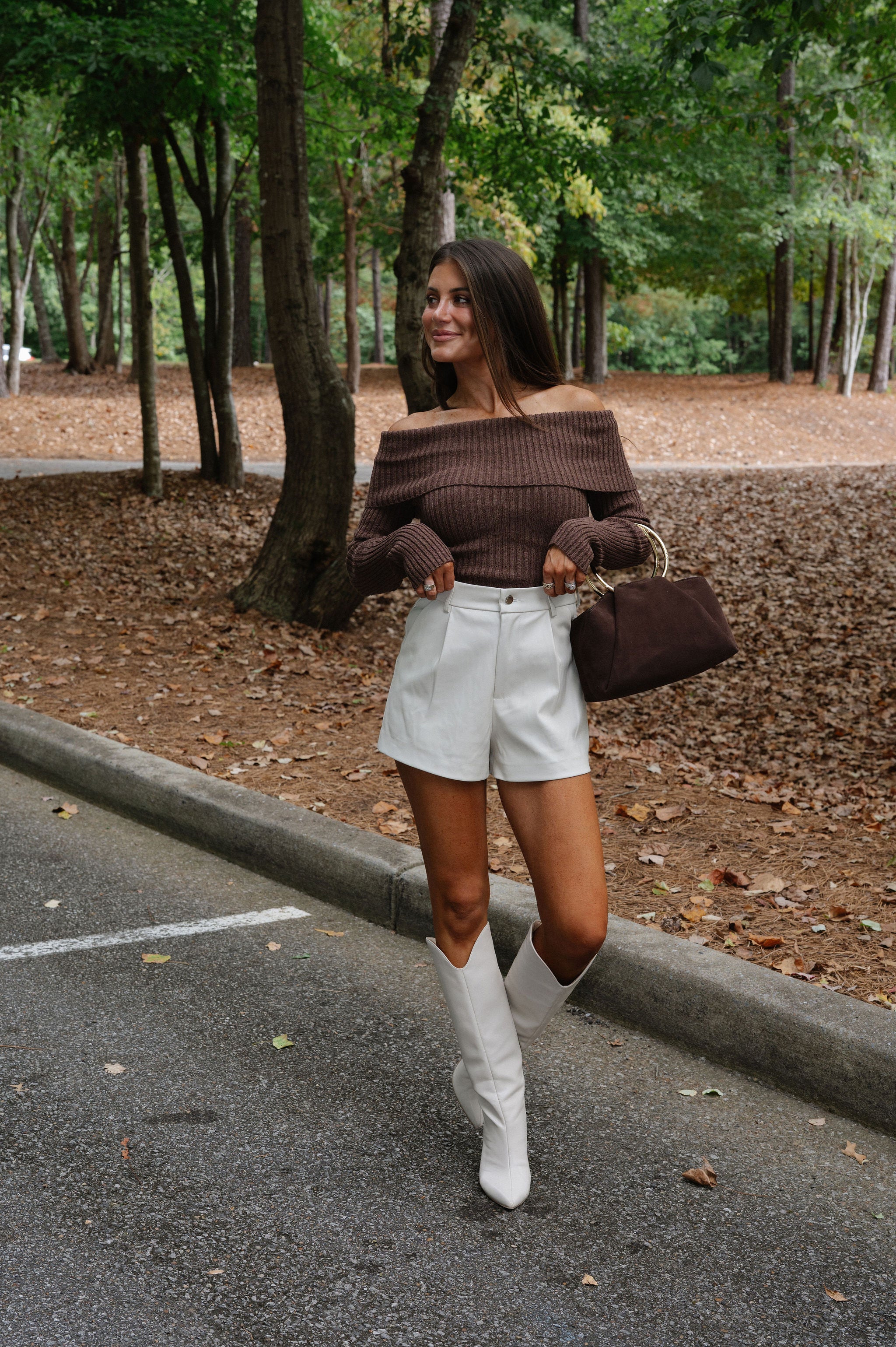Morgan OTS Sweater-Brown