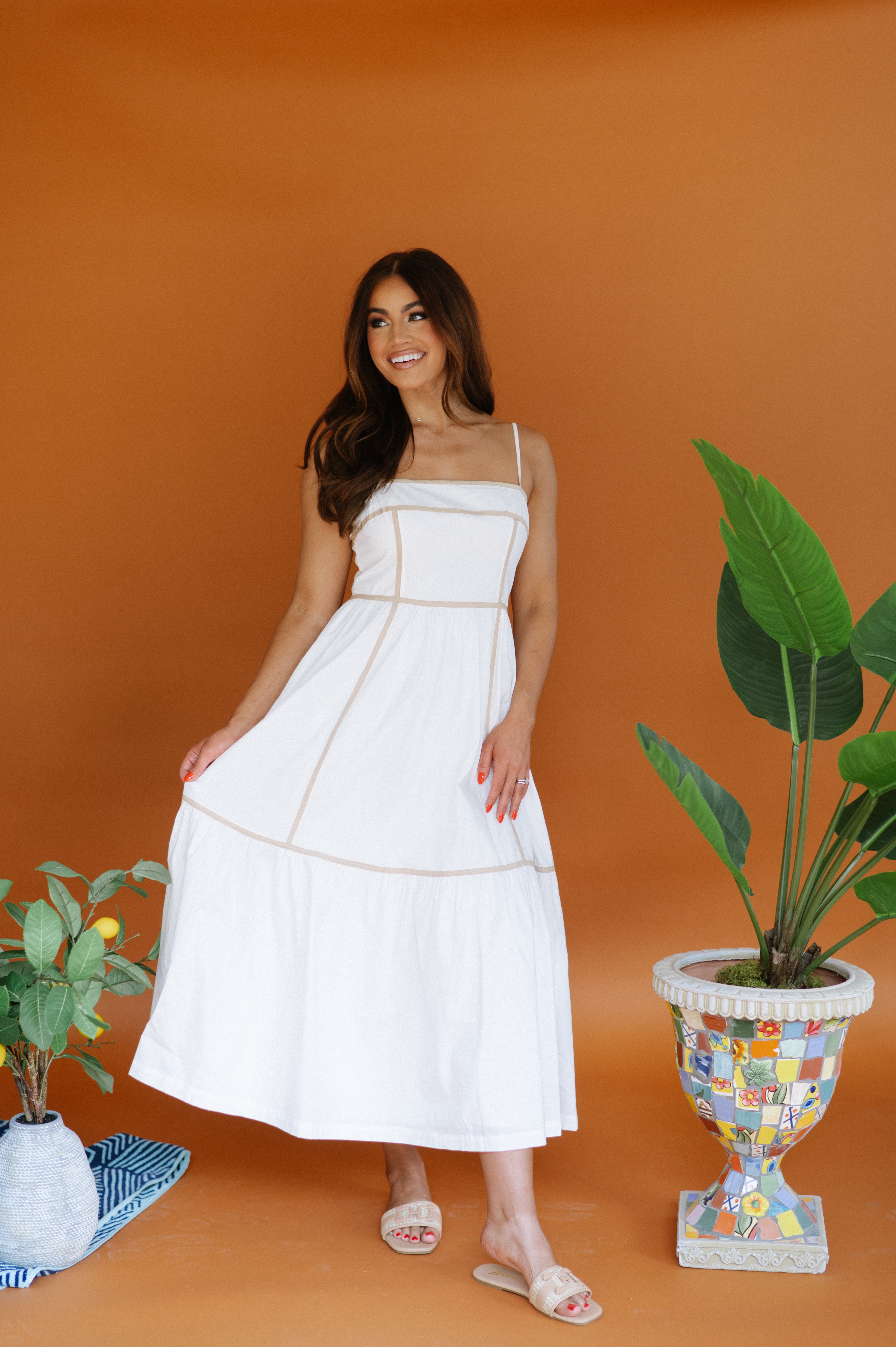 Jenny Midi Dress-Off White