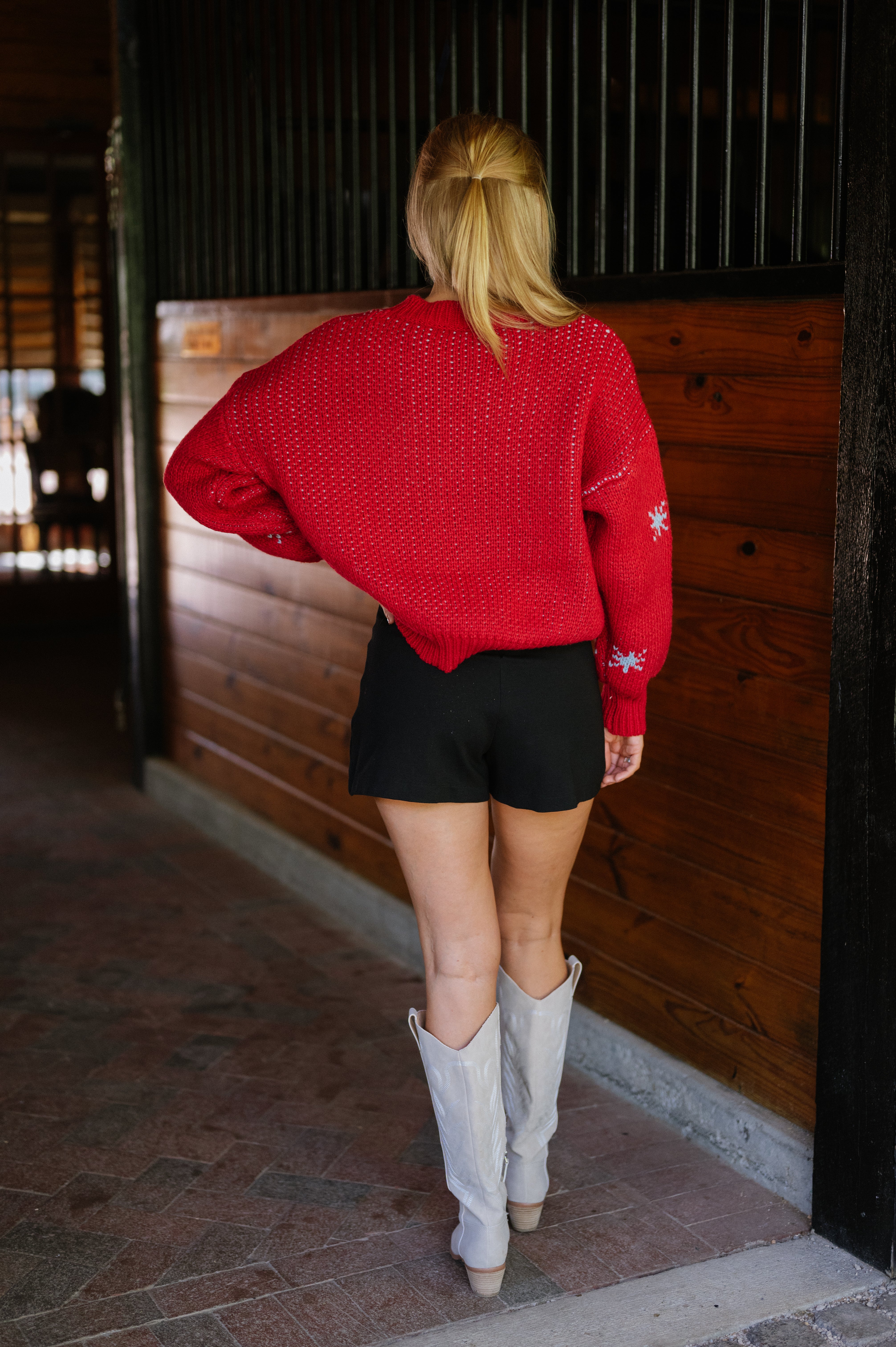 Howdy Cowboy Sweater- Cherry