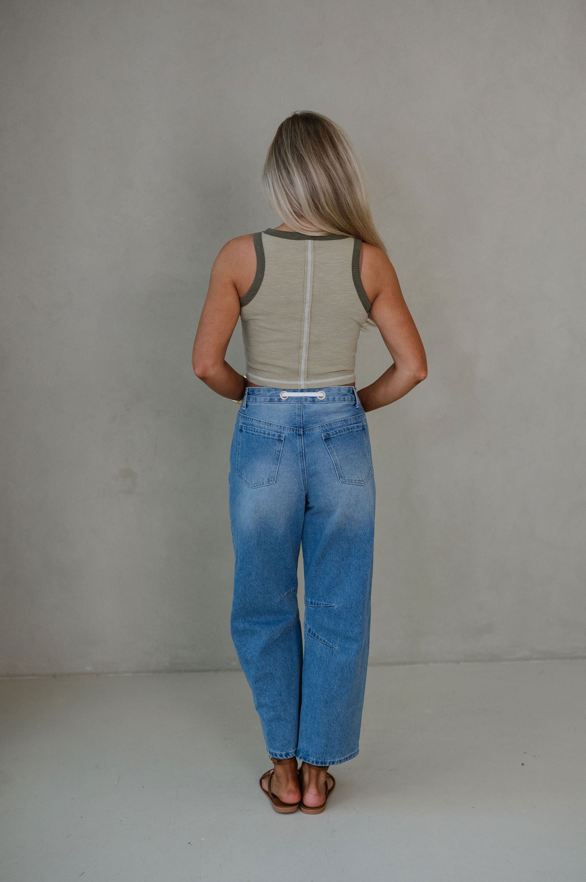 Arabella Sleeveless Knit Top-Olive