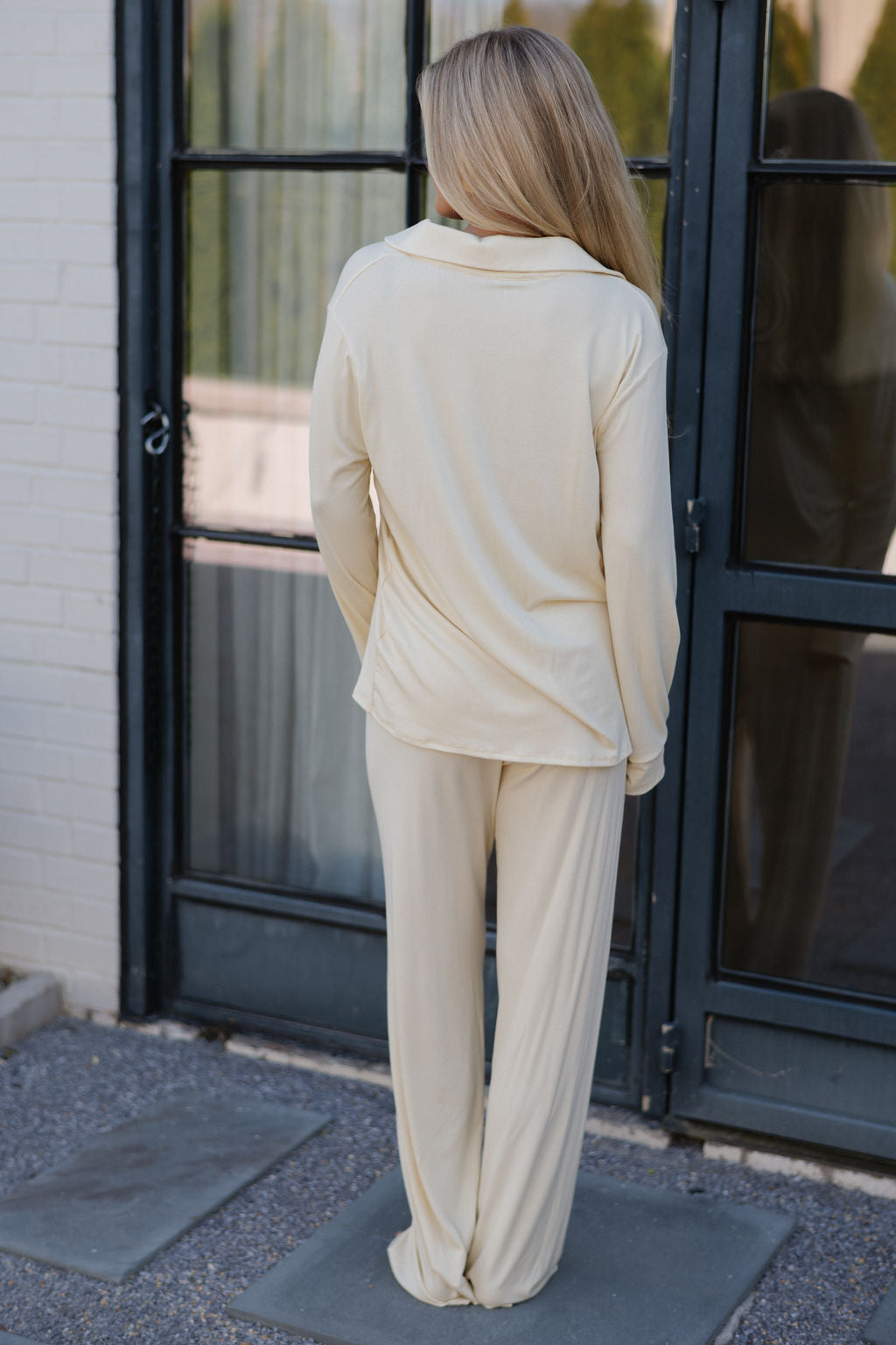 Grace Ribbed Pajama Set-Butter