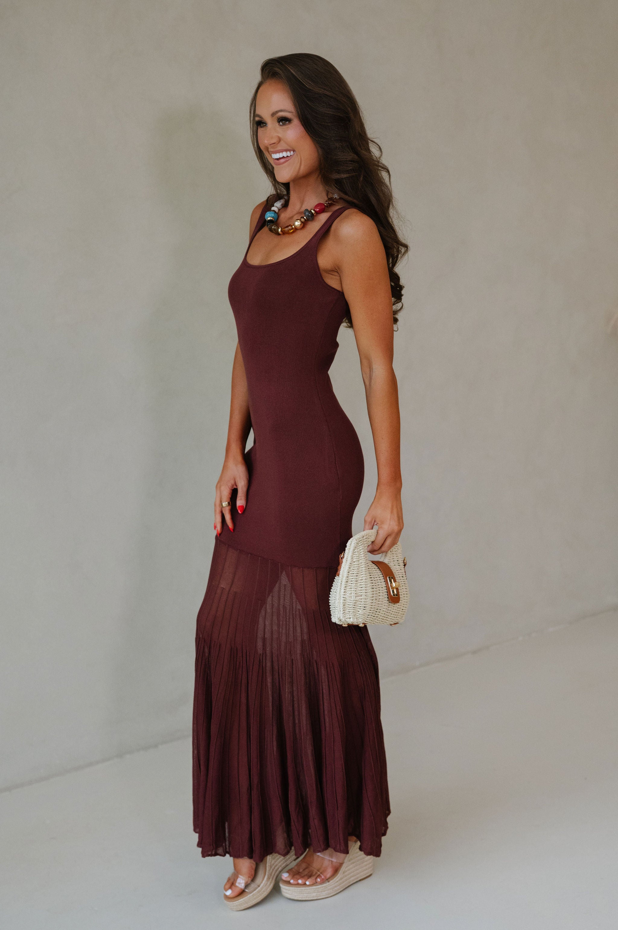 Monti Maxi Dress-Brown