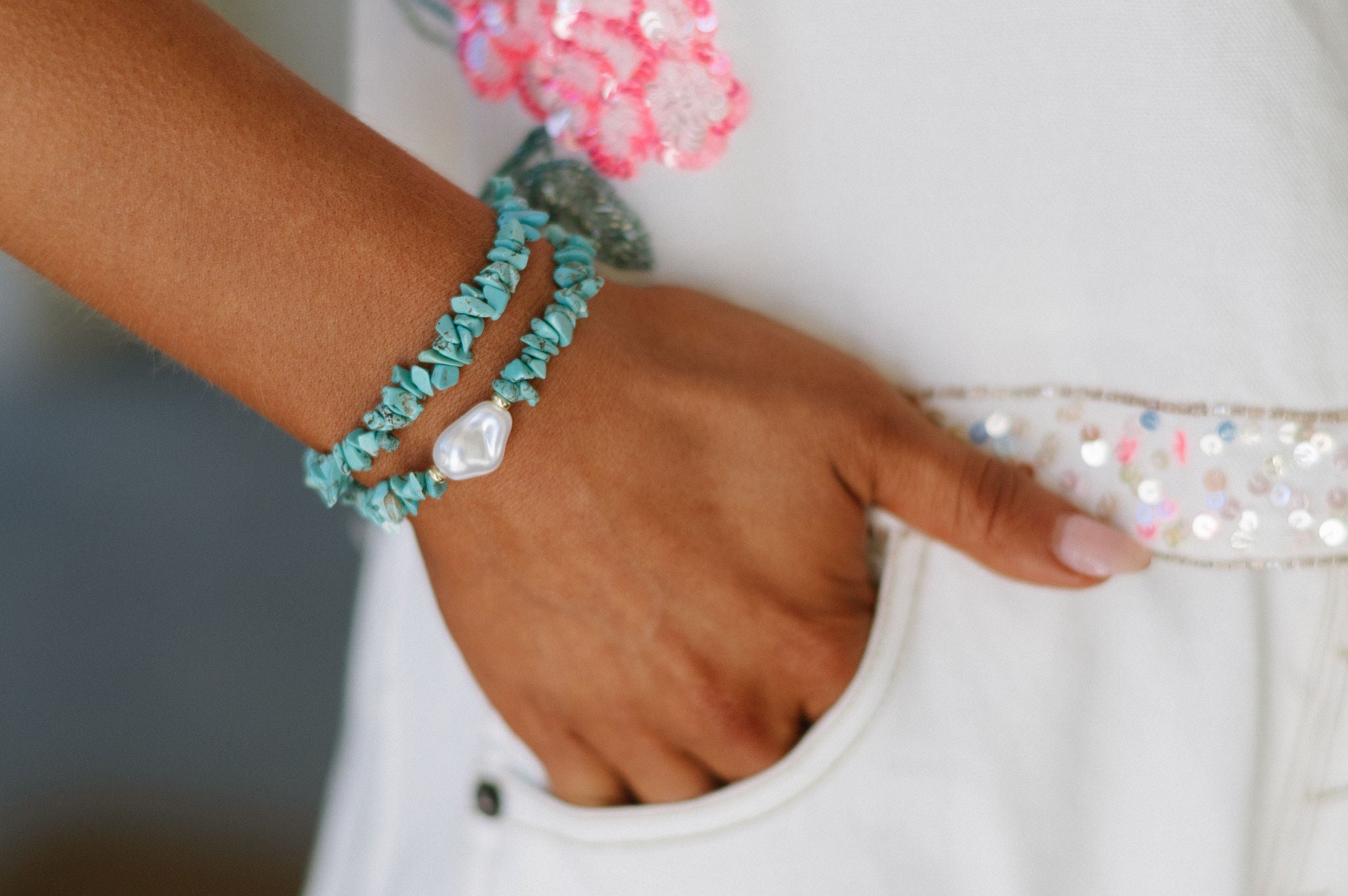 Isla Pearl Bracelet - Turquoise