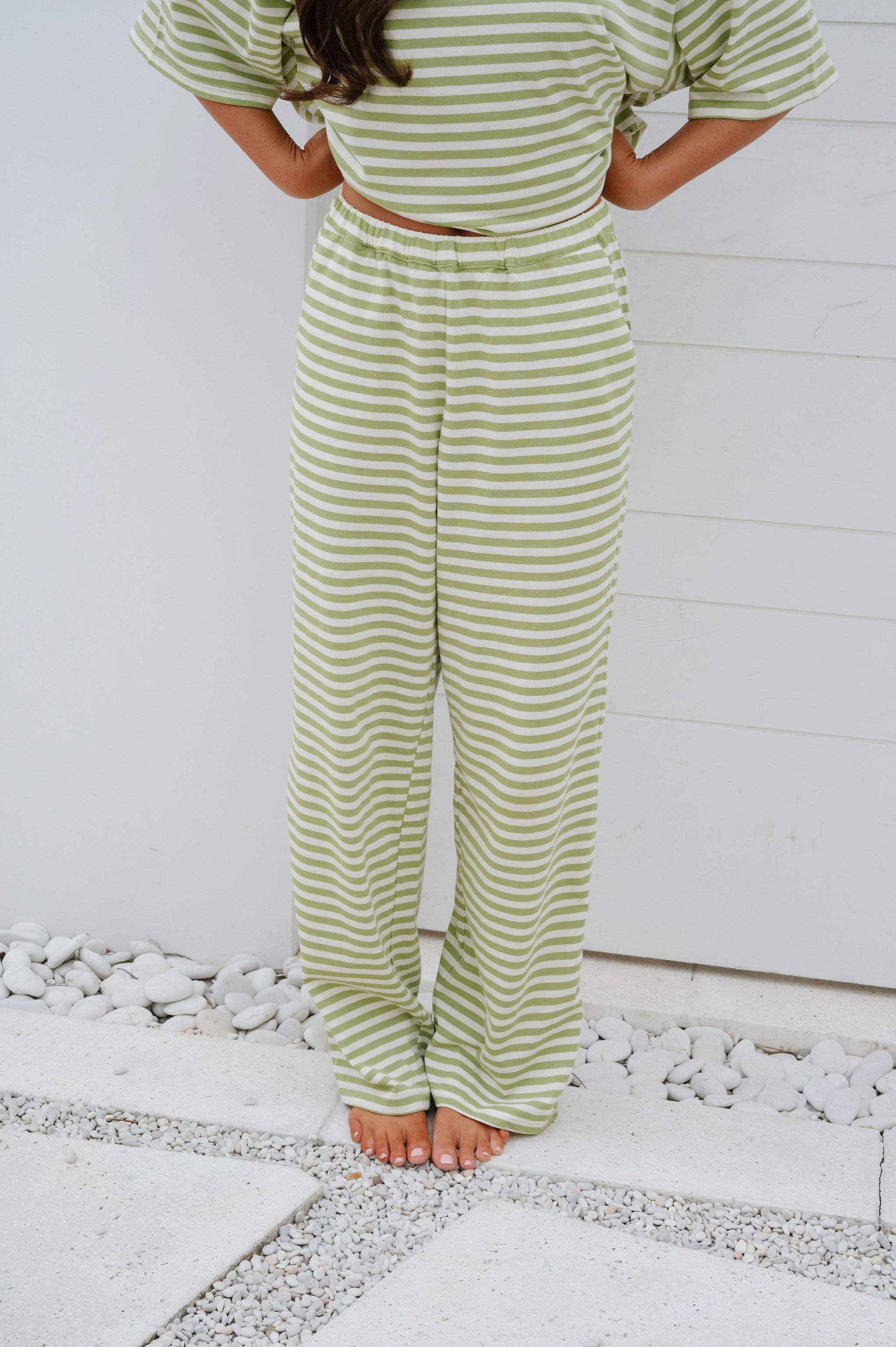 Quince Striped Pants Set-Avocoado