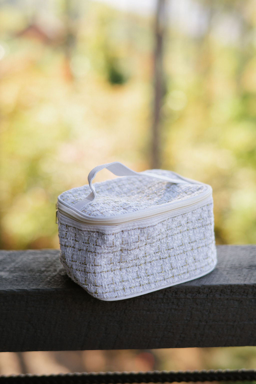 Tweed Makeup Bag-Ivory DOORBUSTER