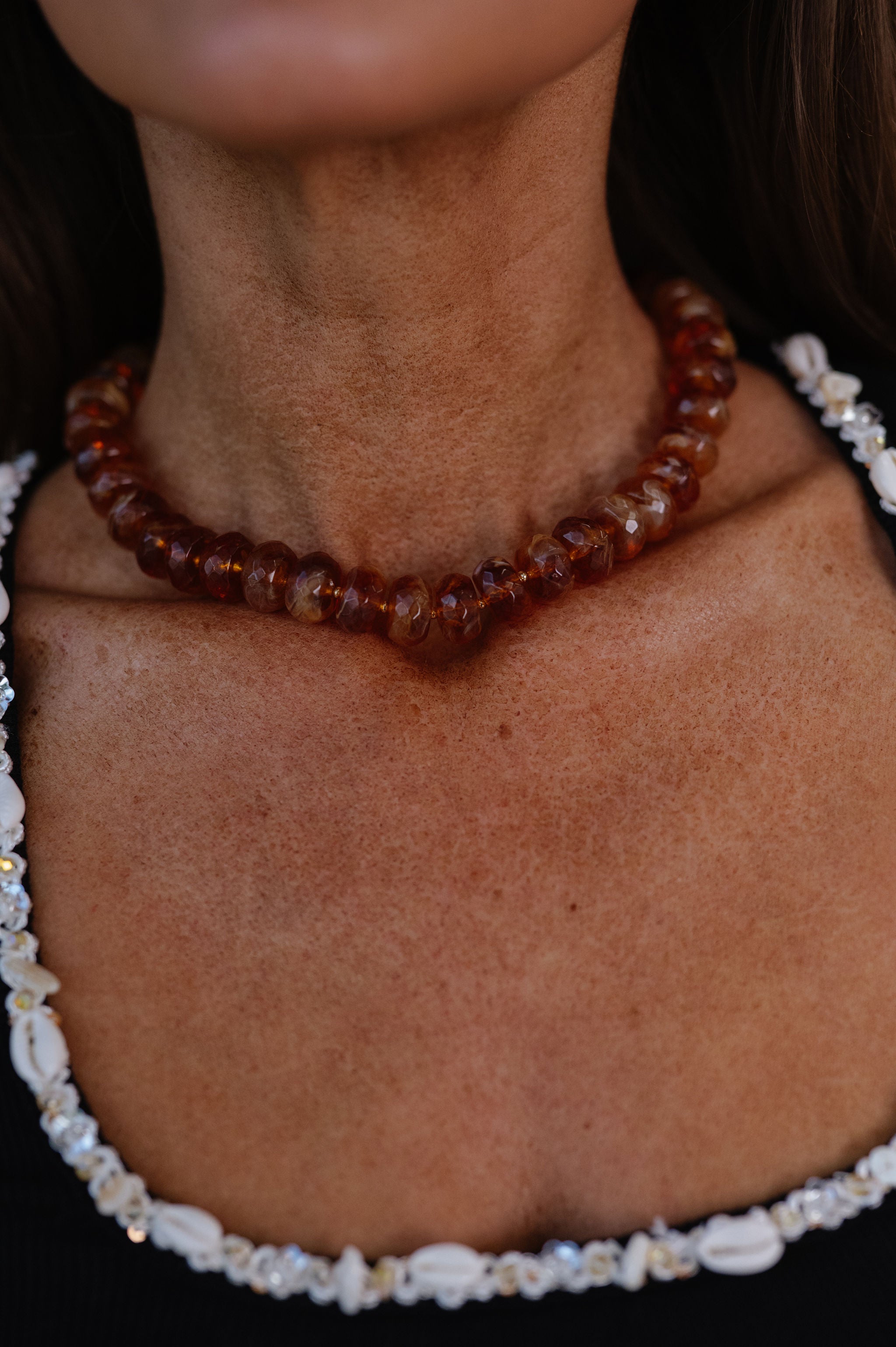 Mansfield Beaded Necklace-Tortoise