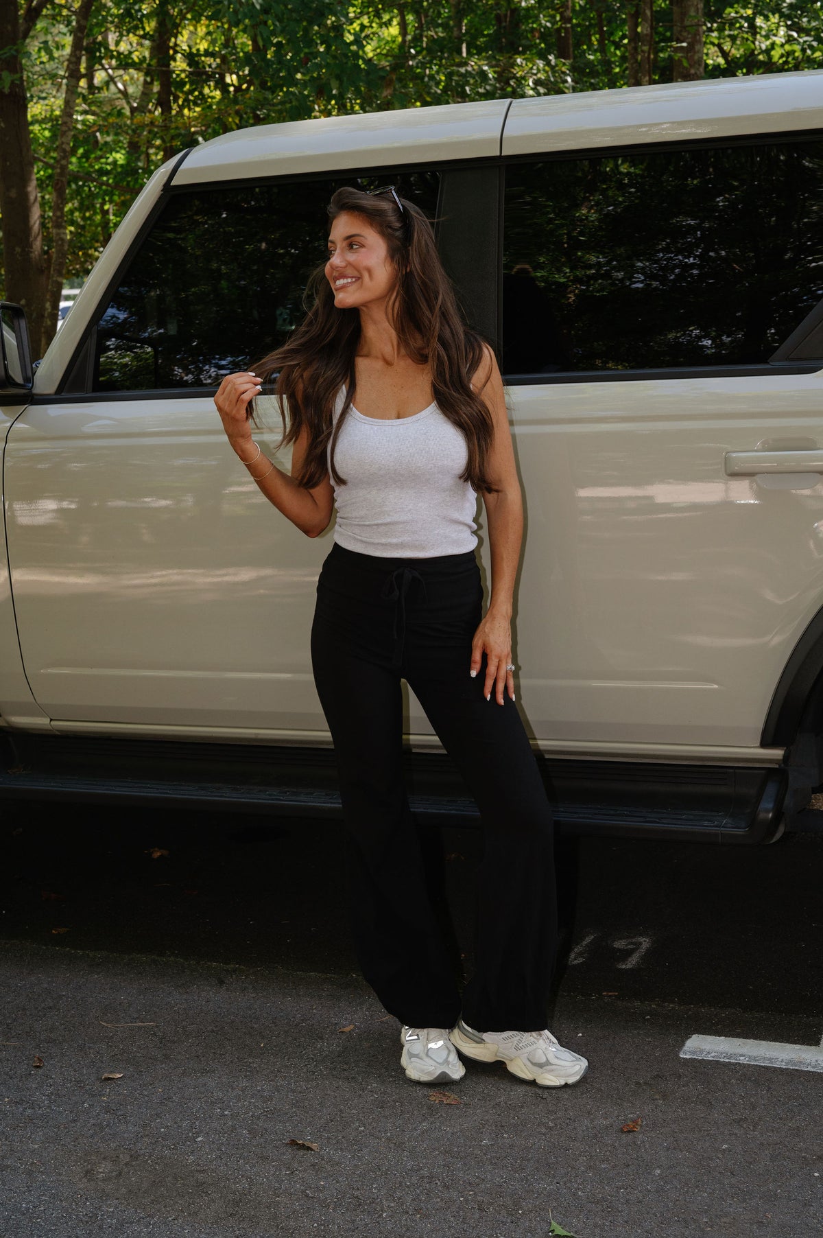 Peyton Bubble Flare Pants-Black