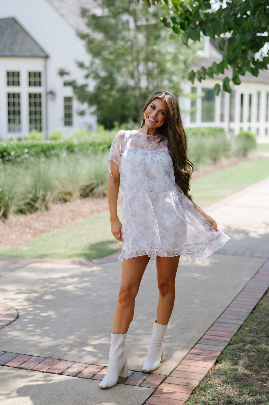 Sheer Fall Floral Dress