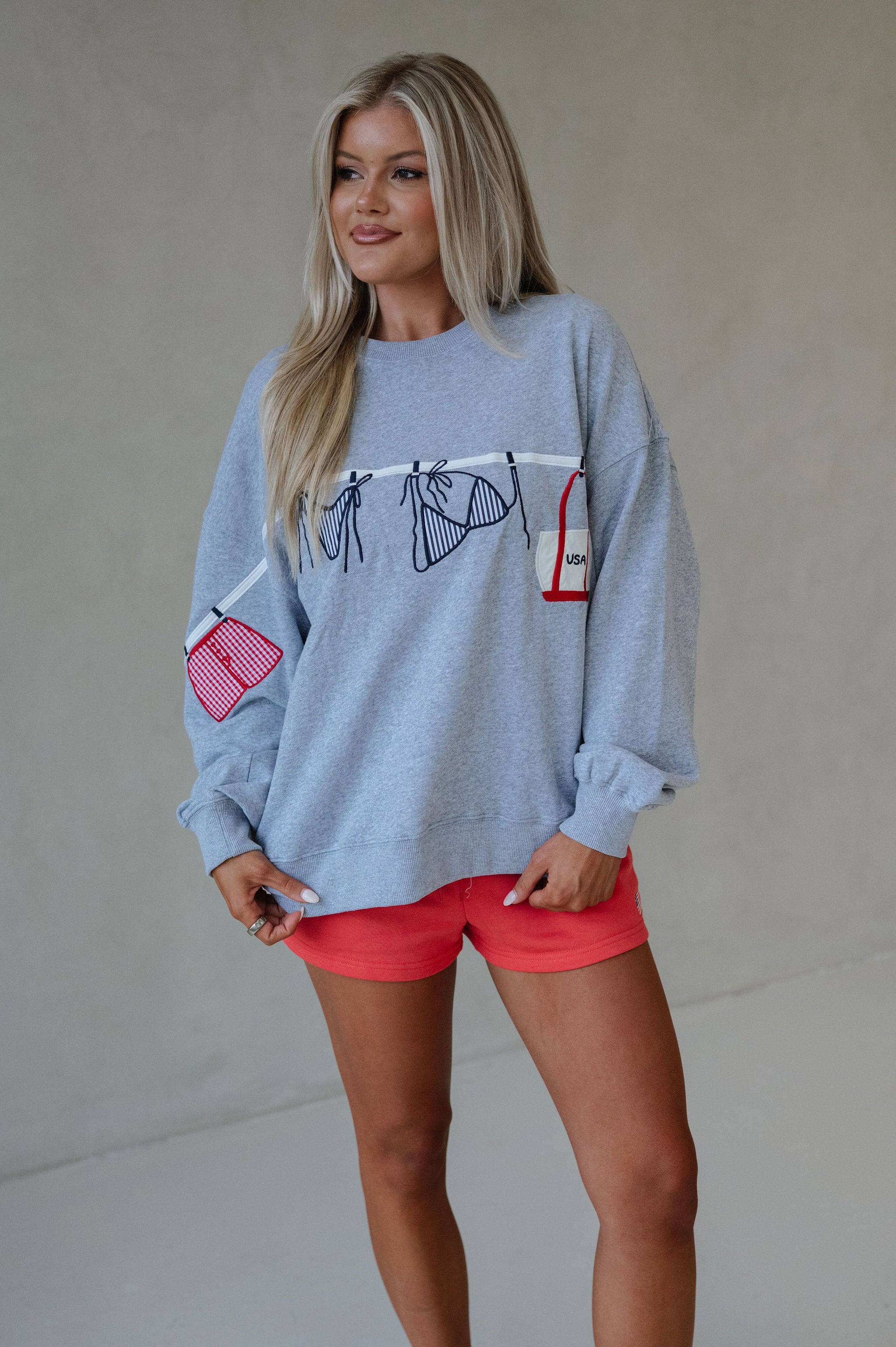 Summertime Sweatshirt-Heather Grey