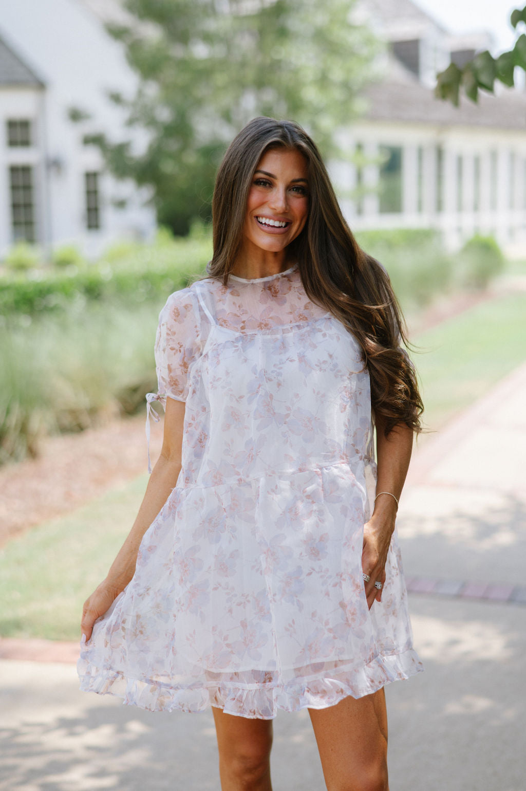 Sheer Fall Floral Dress