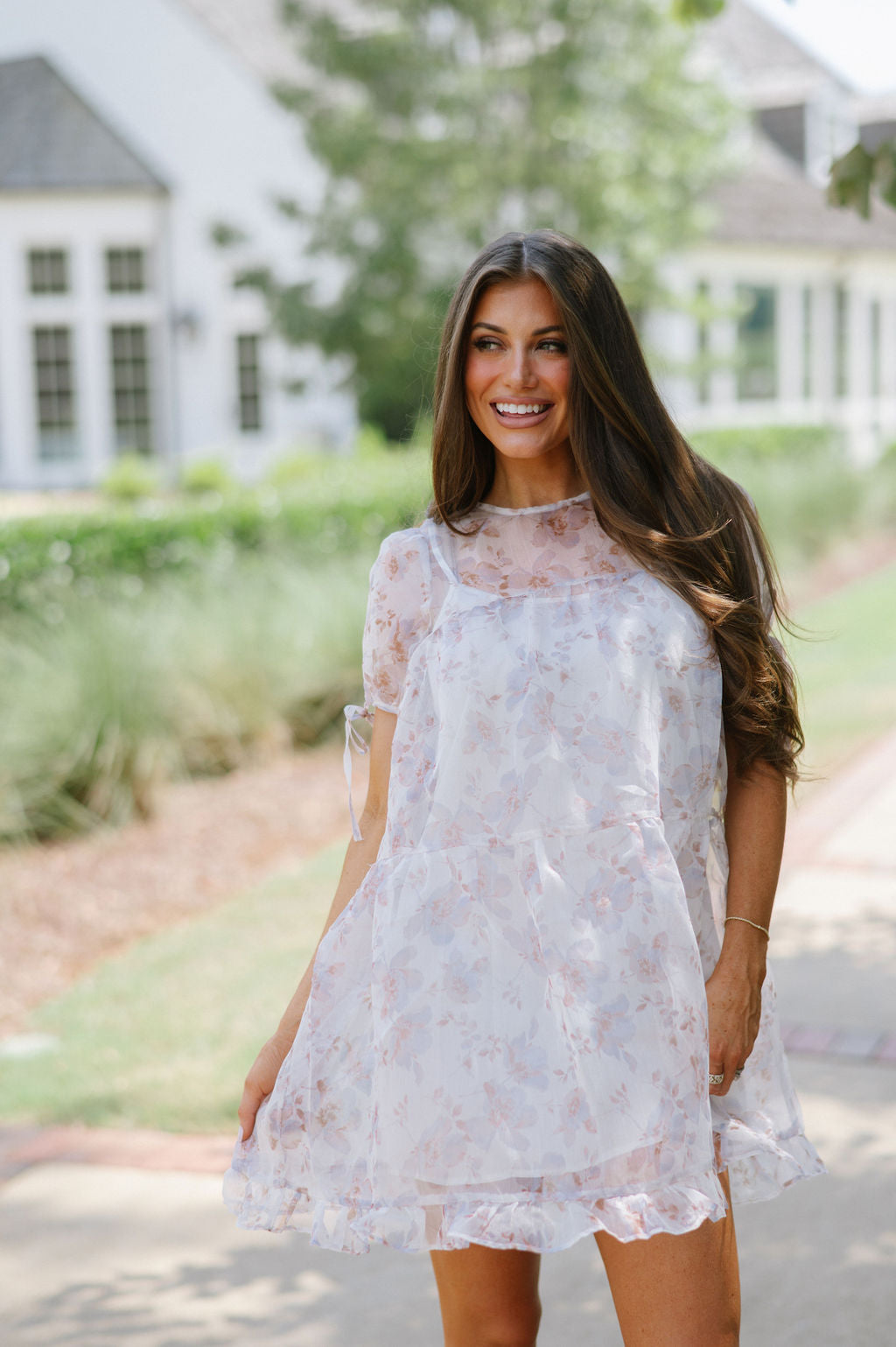 Sheer Fall Floral Dress