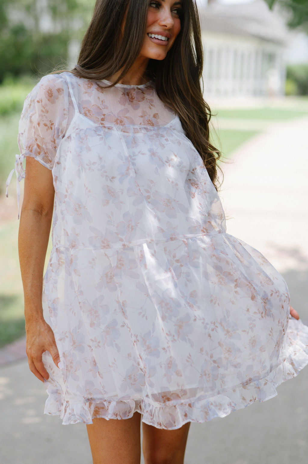 Sheer Fall Floral Dress