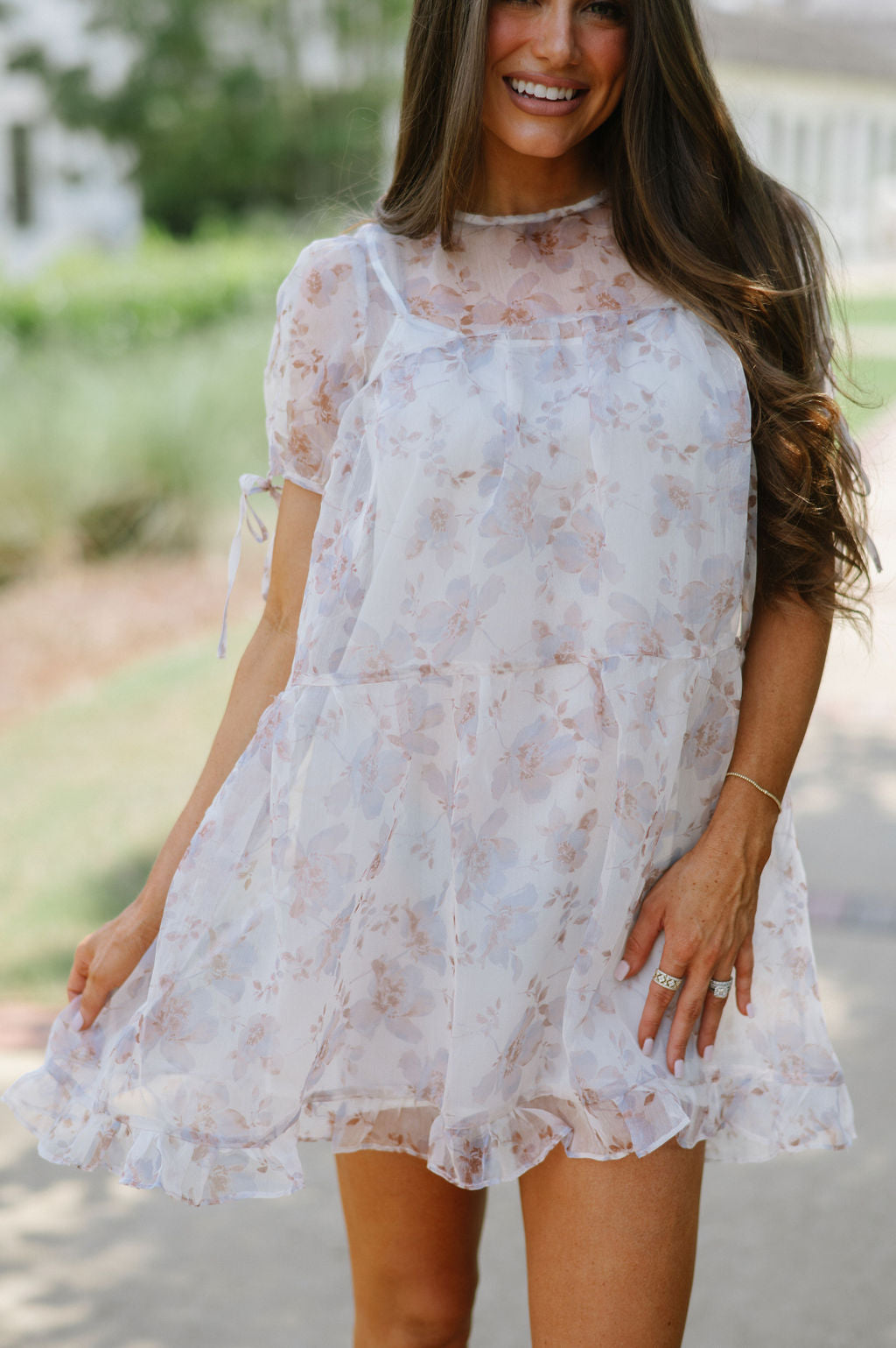 Sheer Fall Floral Dress