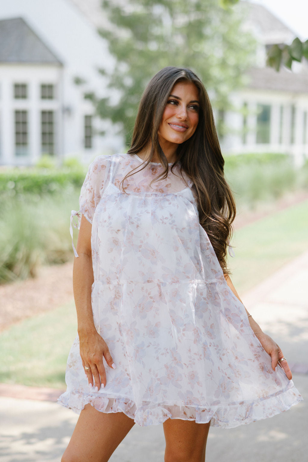 Sheer Fall Floral Dress