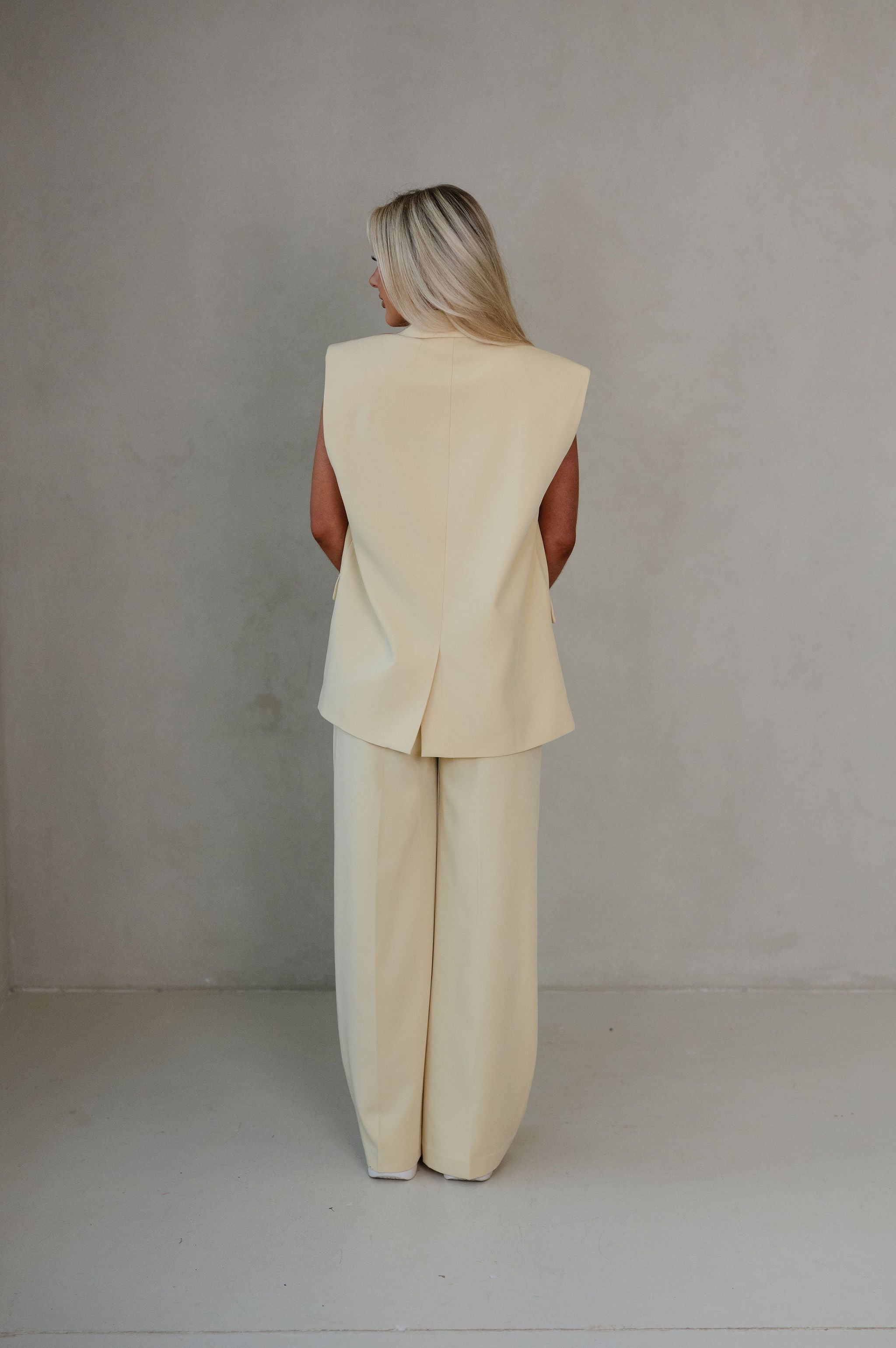 Sasha Sleeveless Blazer-Yellow