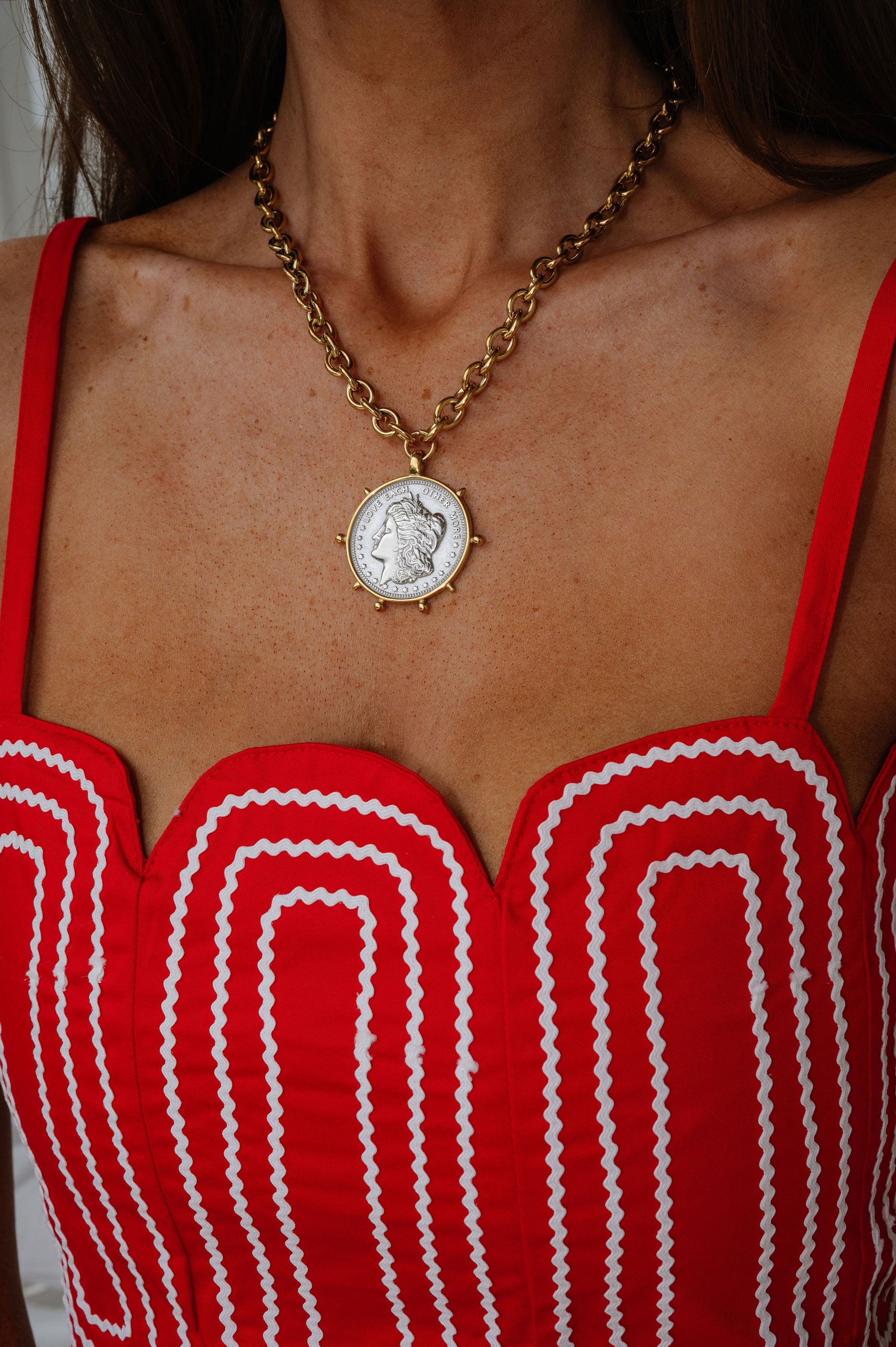 Two Tone Coin Necklace