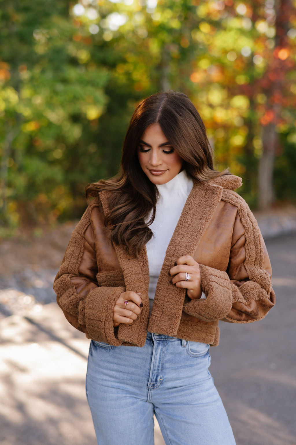 Danielle Sherpa Jacket-Camel