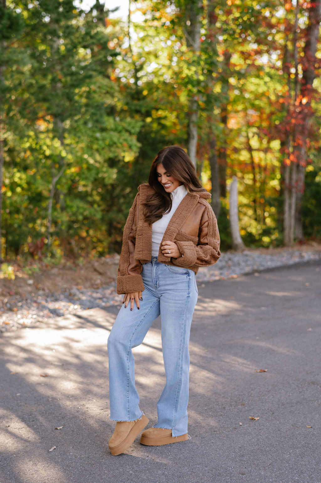 Danielle Sherpa Jacket-Camel