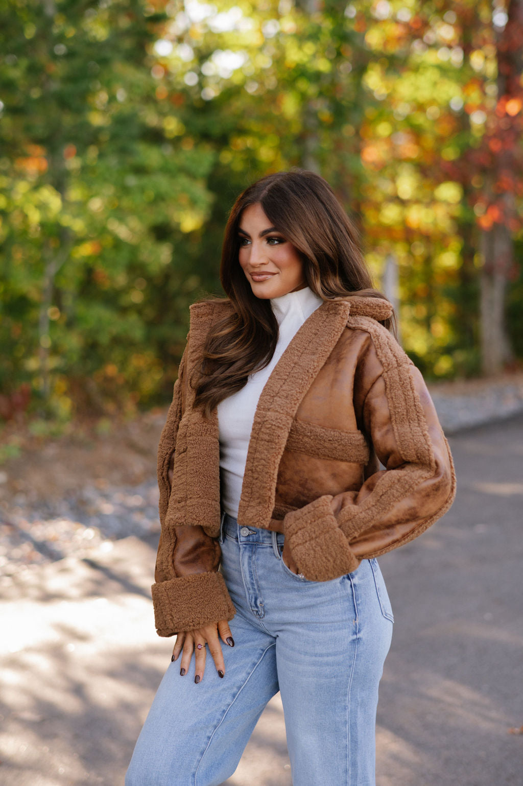 Danielle Sherpa Jacket-Camel