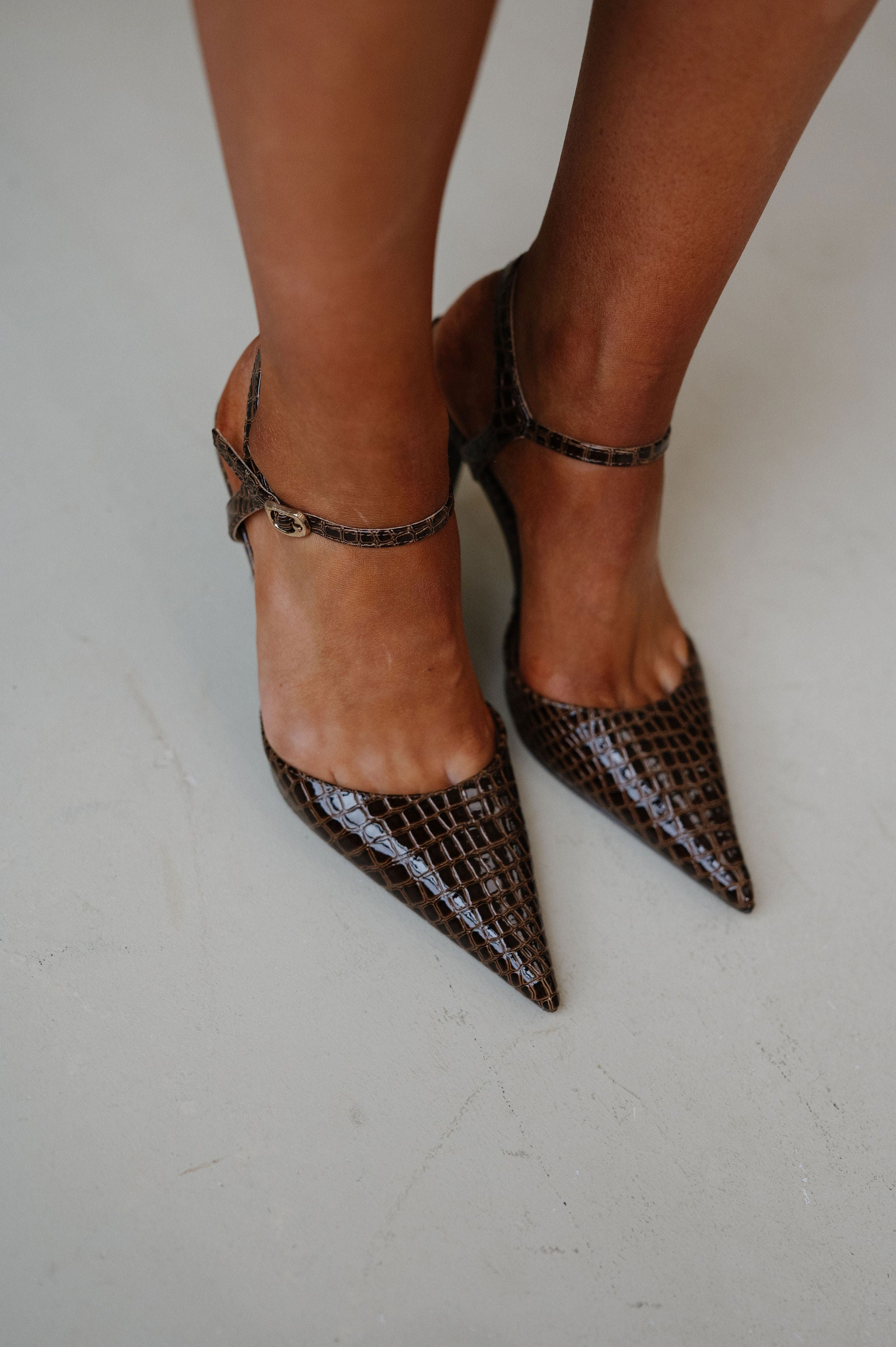Blade Heels-Brown Croc