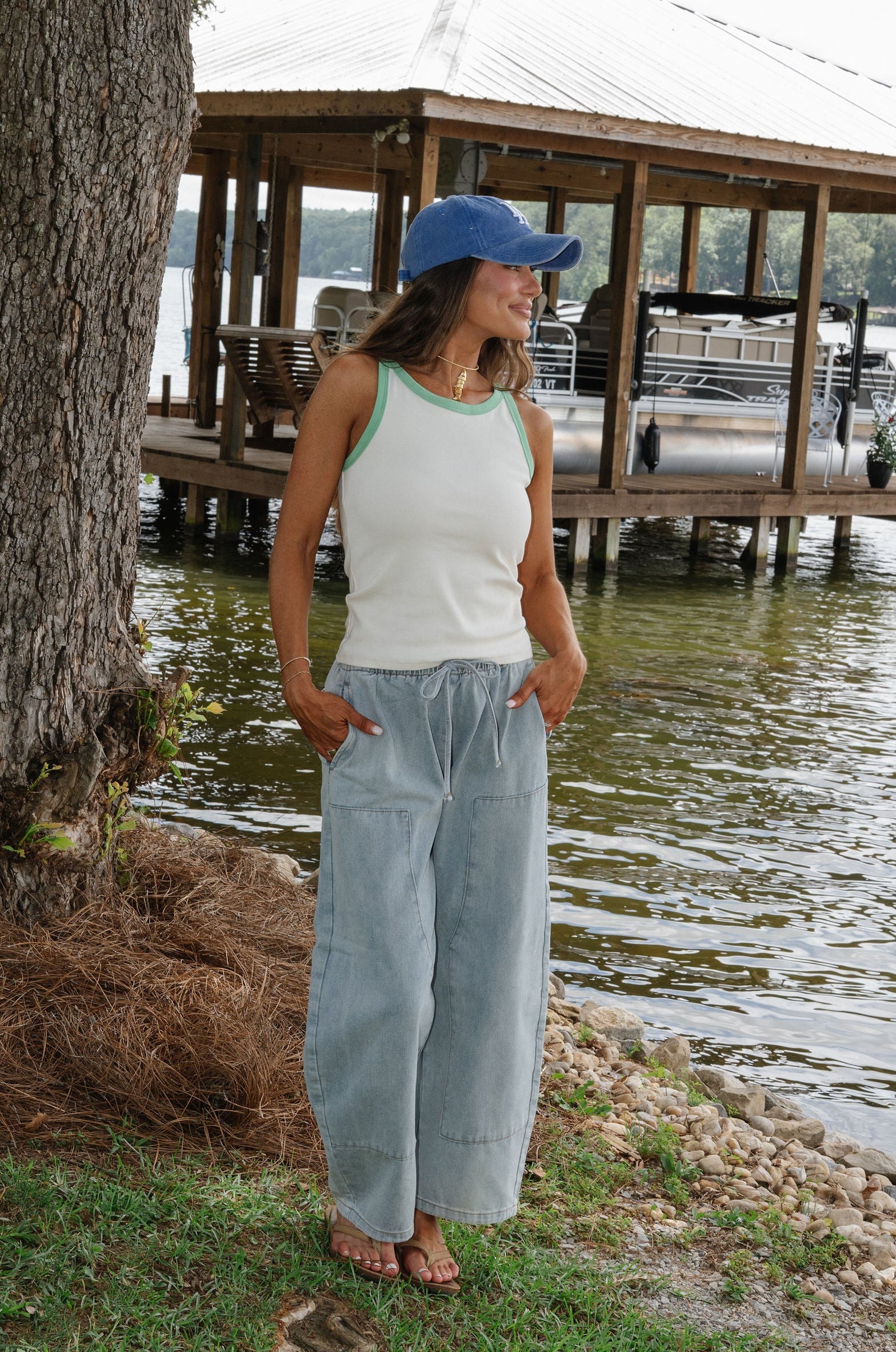 Hailey Drawstring Barrel Jeans