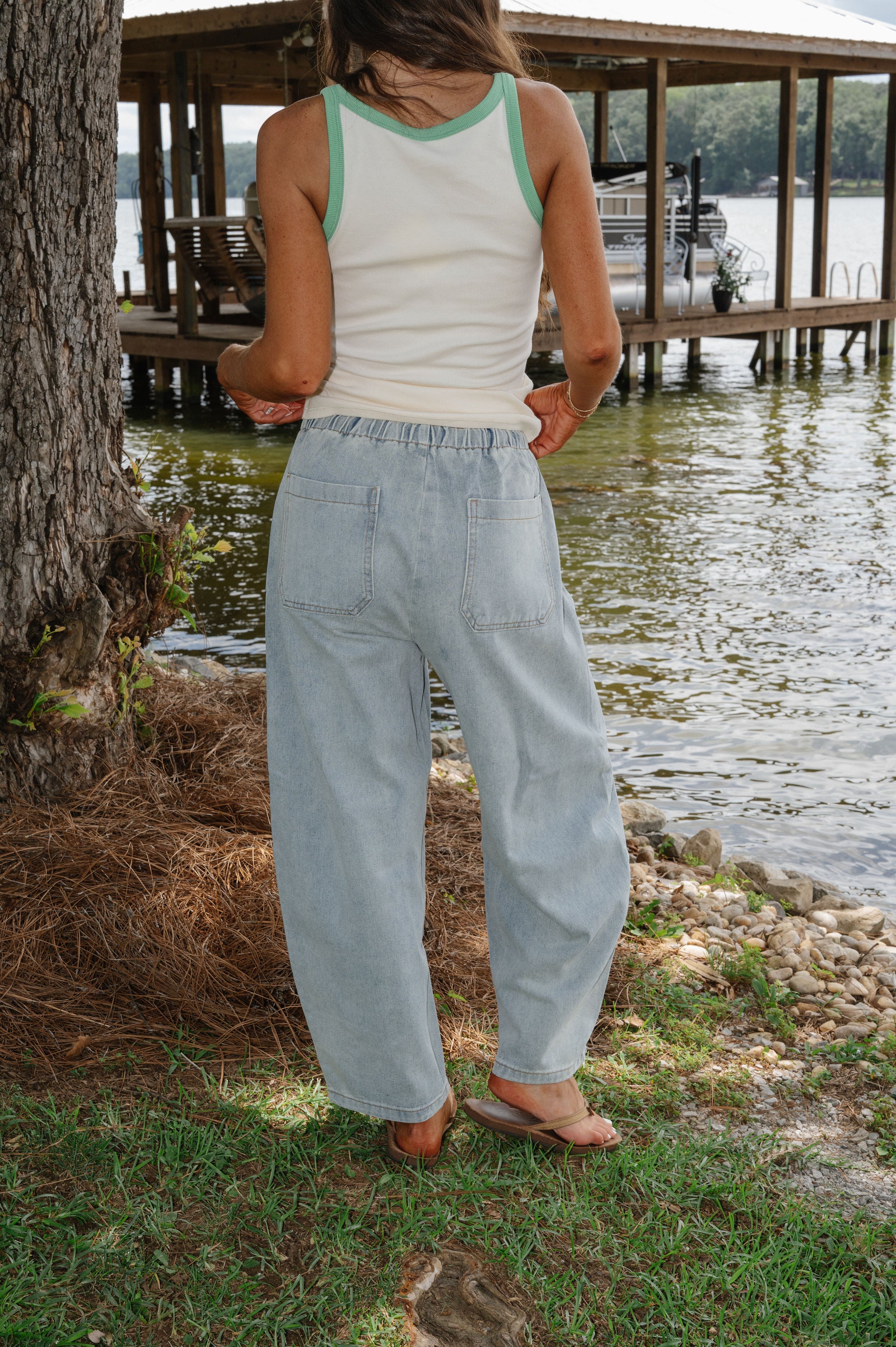 Hailey Drawstring Barrel Jeans