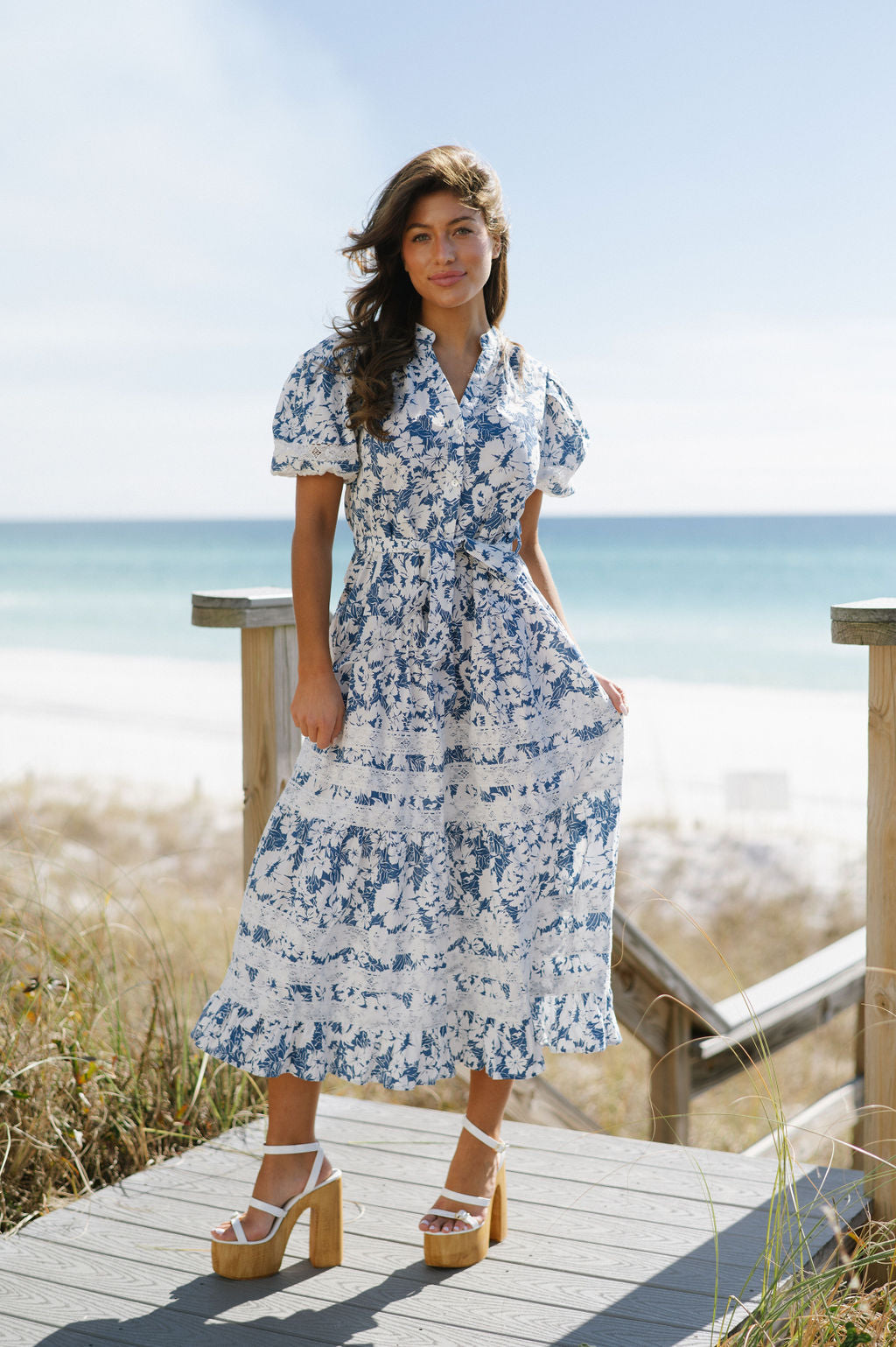 Croatia Tiered Dress-Urban Blue