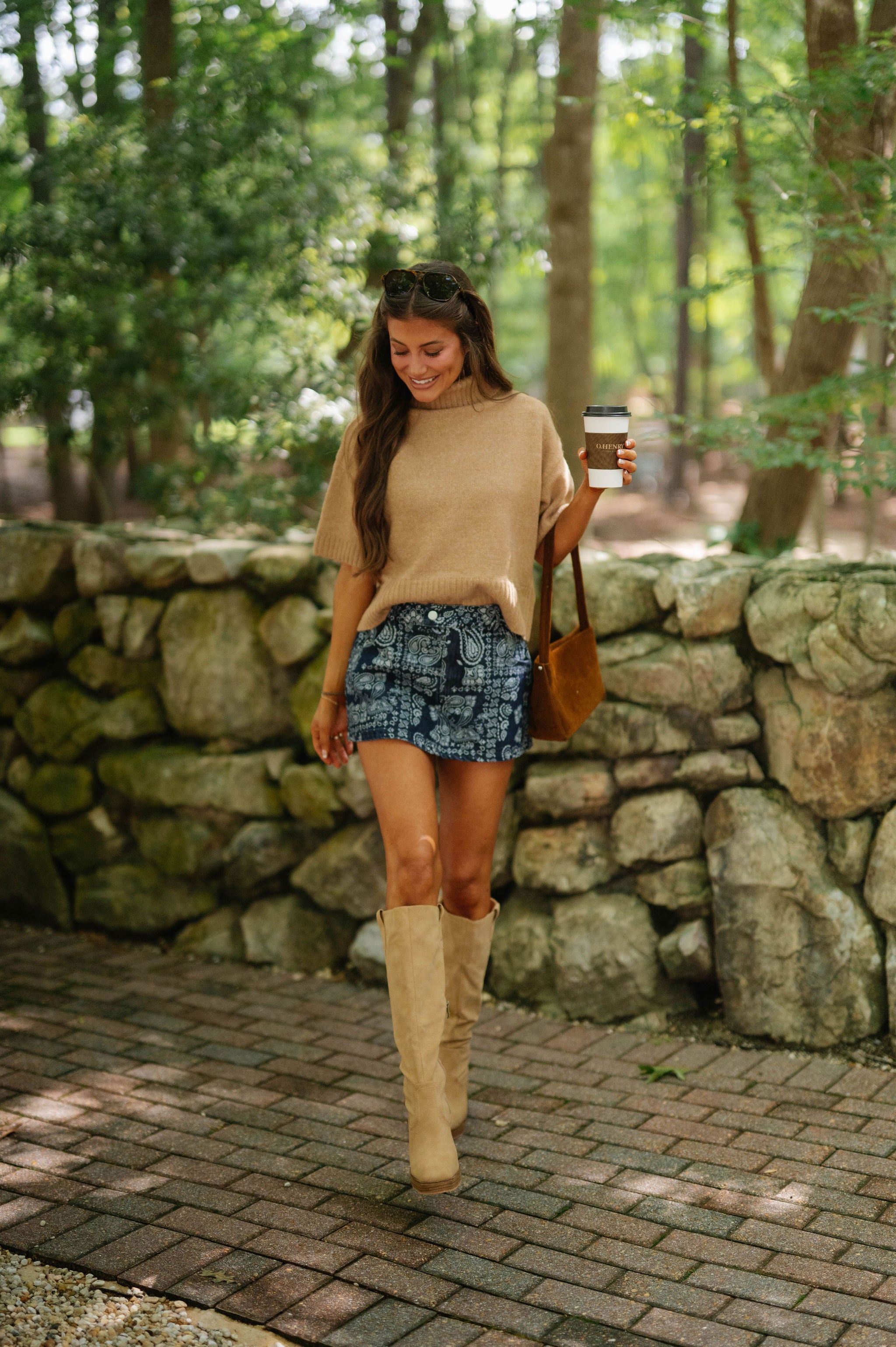 Darcy Paisley Printed Denim Skirt