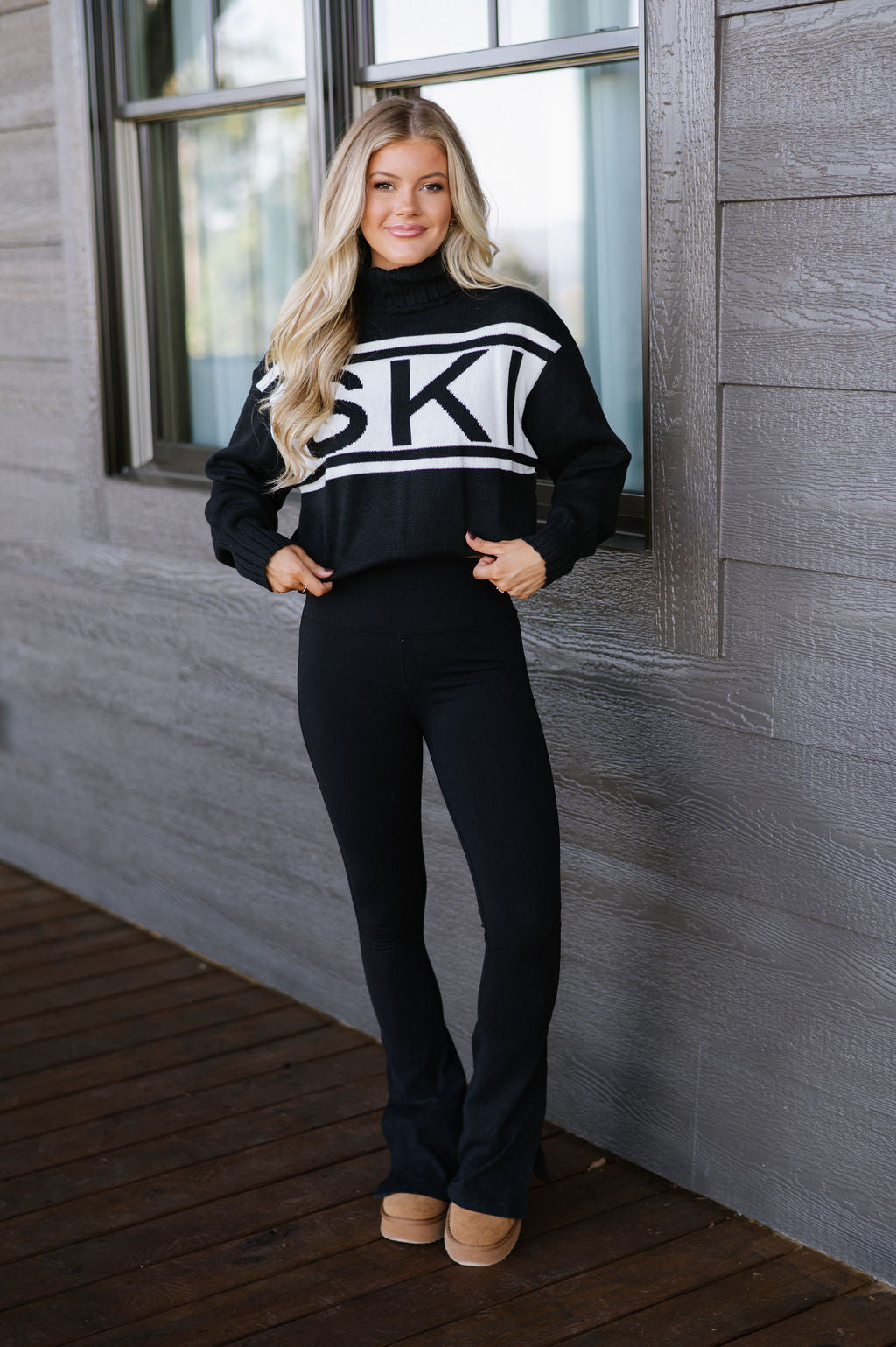 Ski Turtleneck Sweater-Black