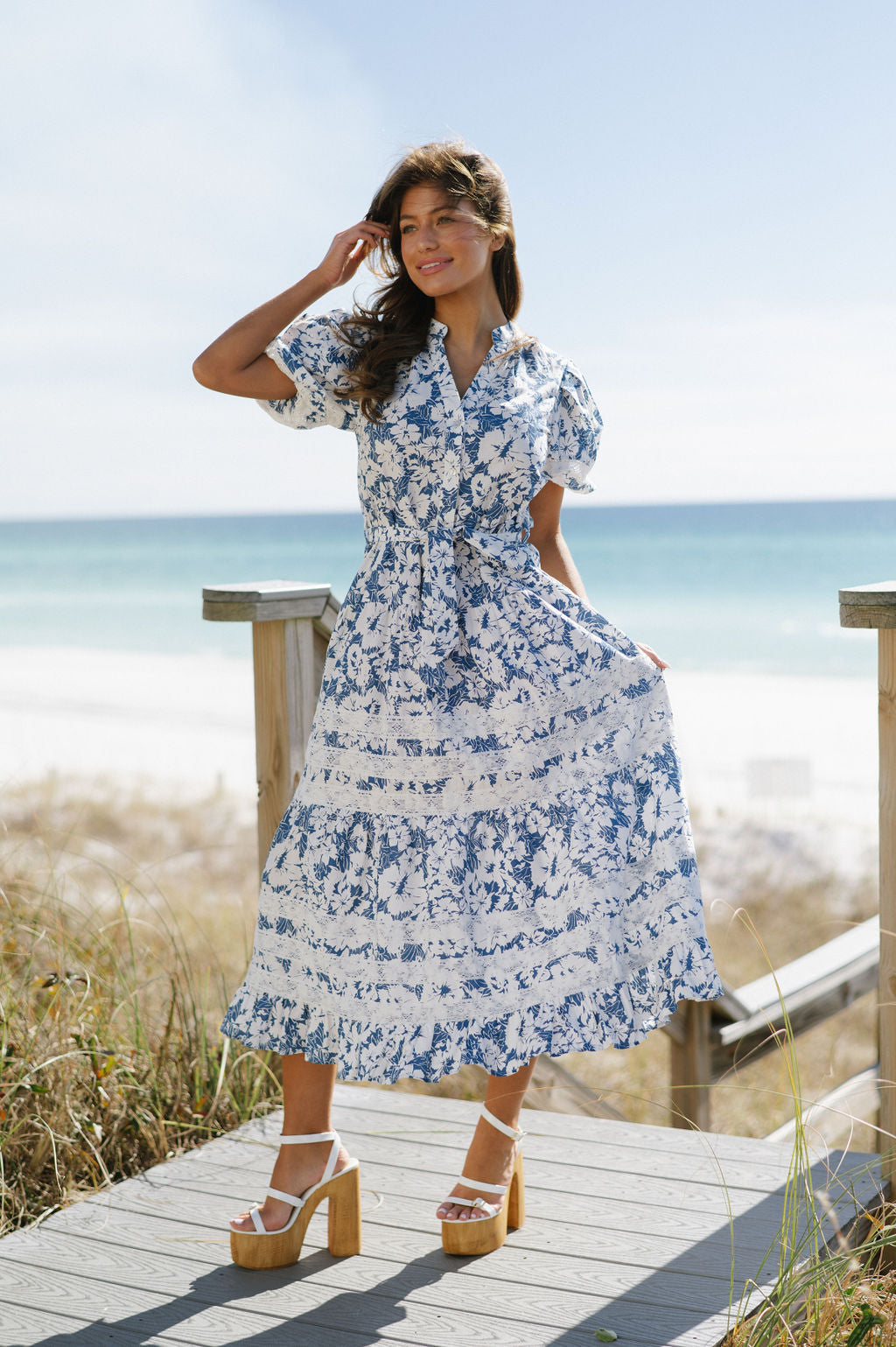 Croatia Tiered Dress-Urban Blue