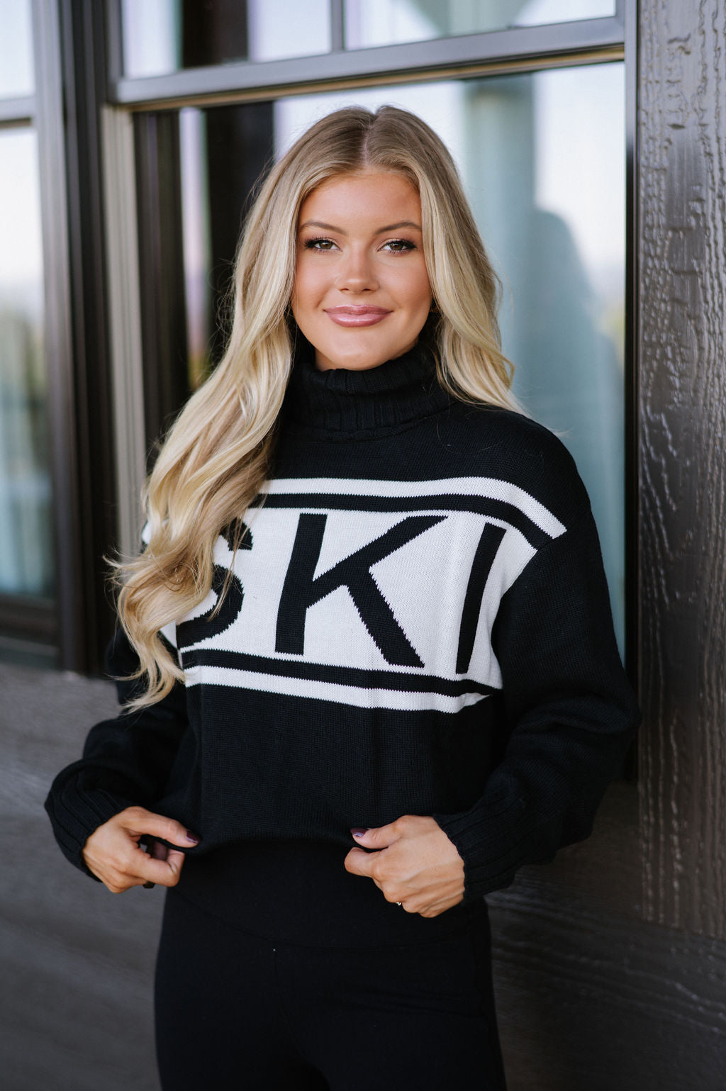 Ski Turtleneck Sweater-Black