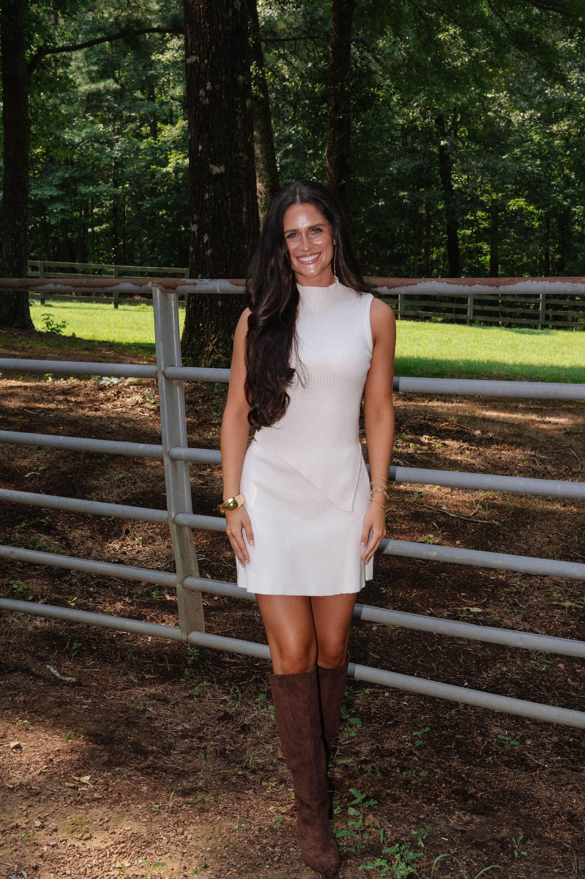 Olivia Ribbed Knit Skirt Set-Cream