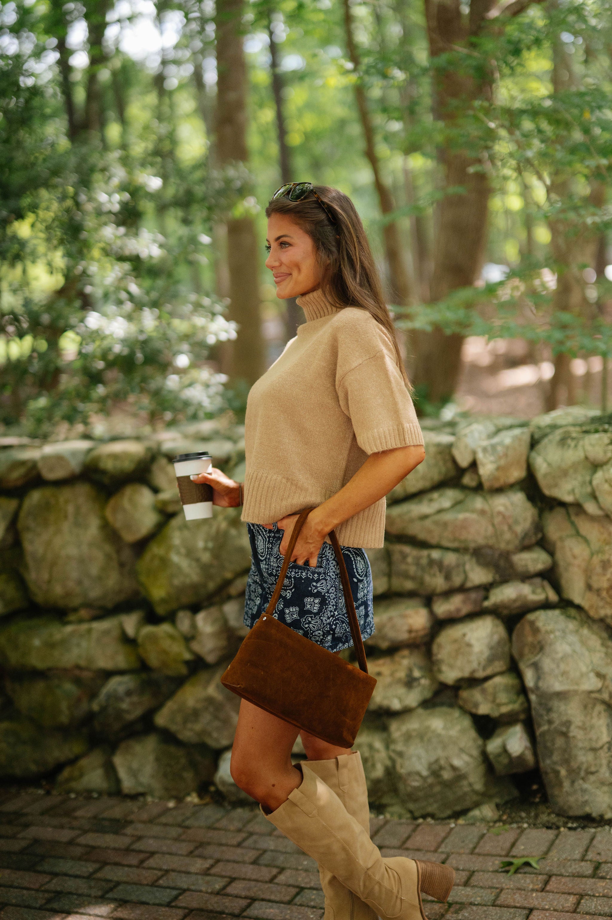 Darcy Paisley Printed Denim Skirt