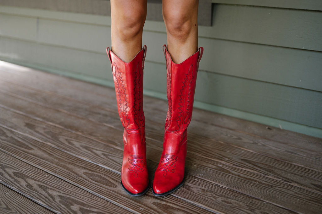 Izabella Western Boots-Red