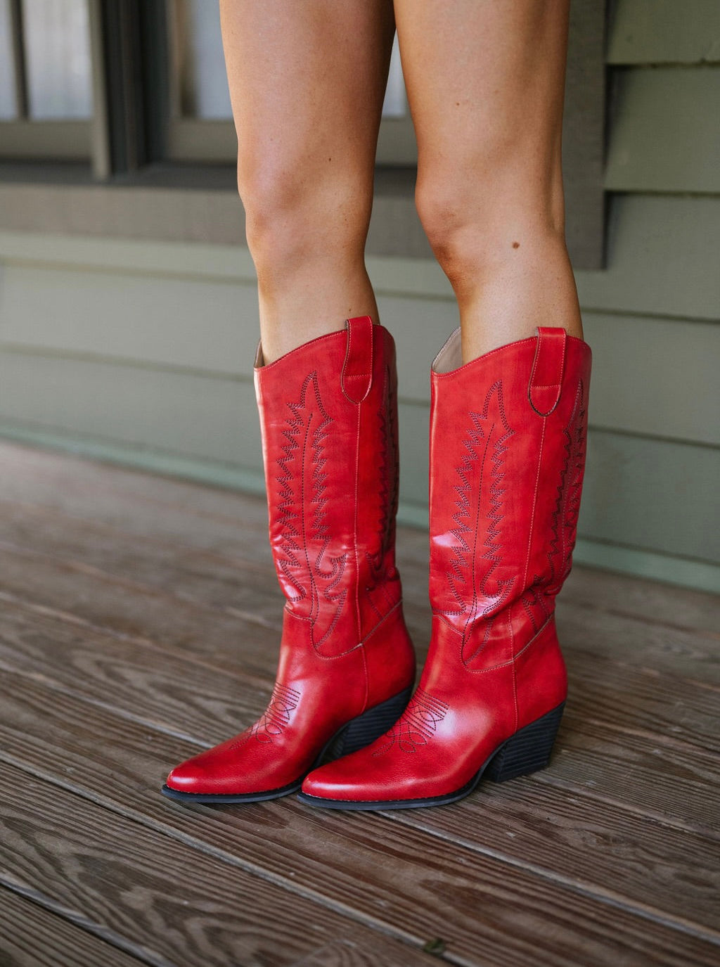 Izabella Western Boots-Red