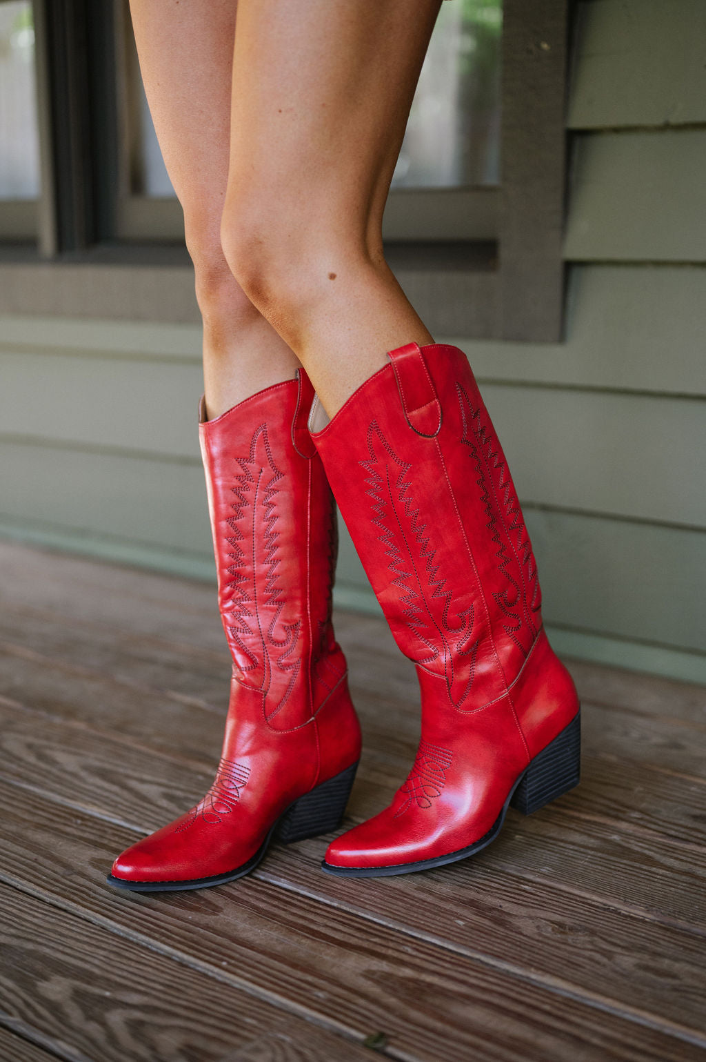 Izabella Western Boots-Red