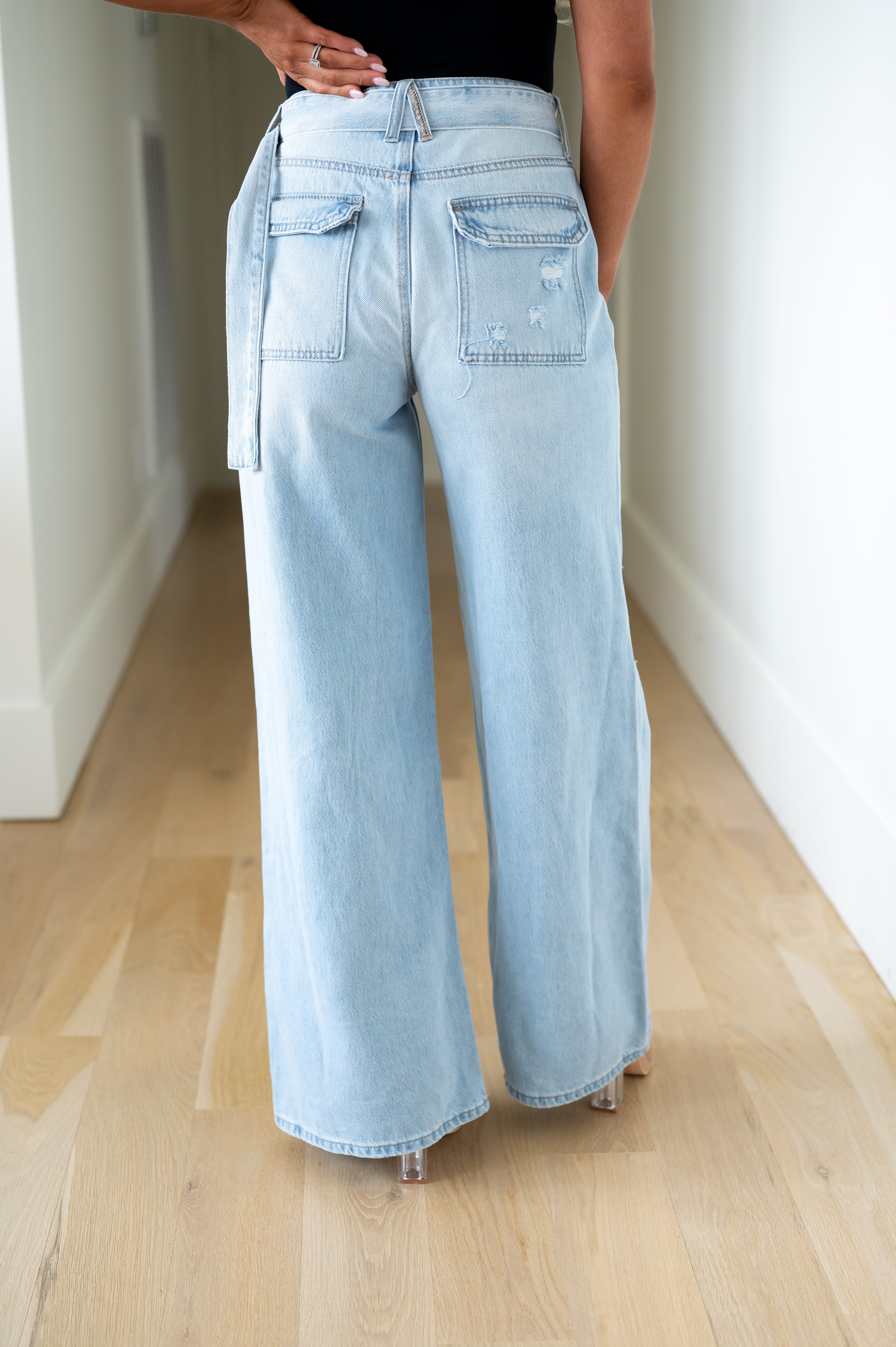 Myers Belted Jeans-Light Denim