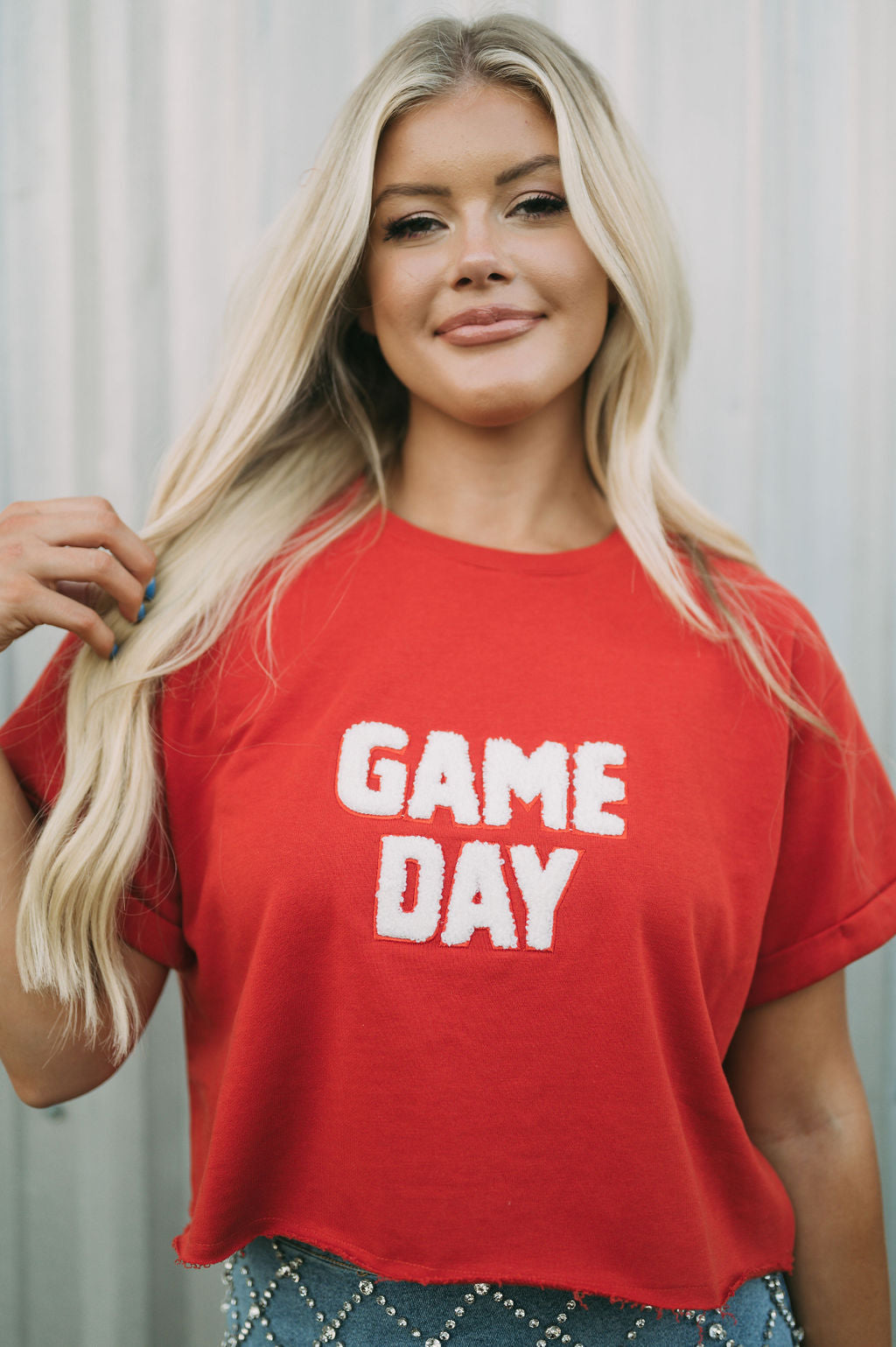 "Game Day" Patch Top- Rust