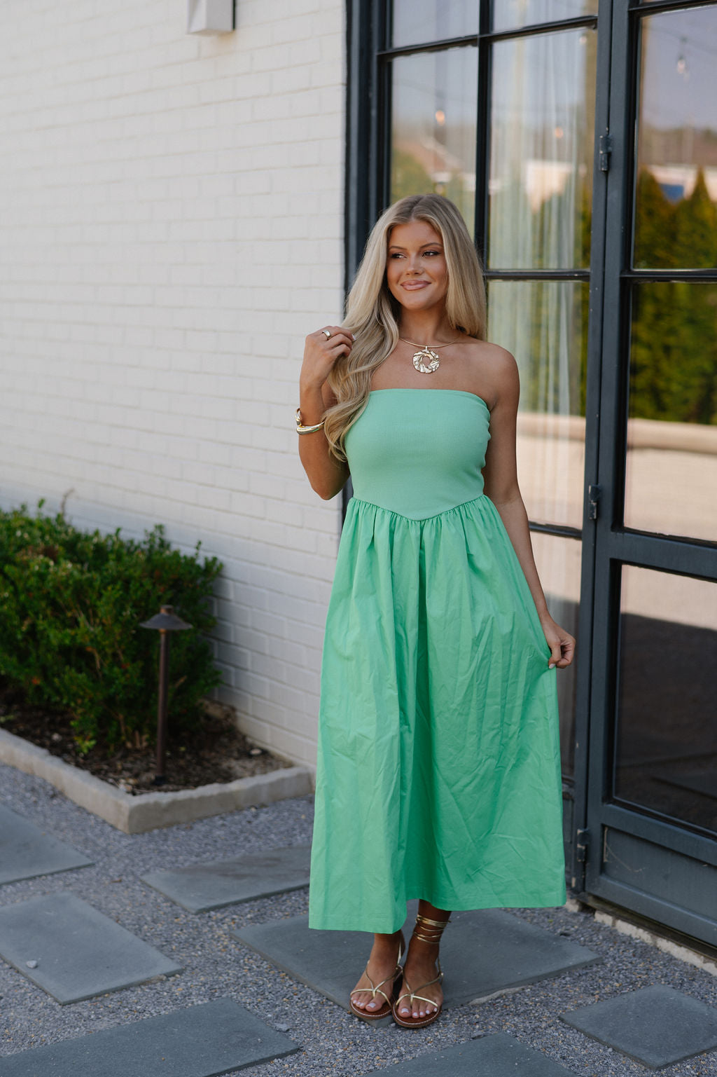 Cam Tube Dress-Green