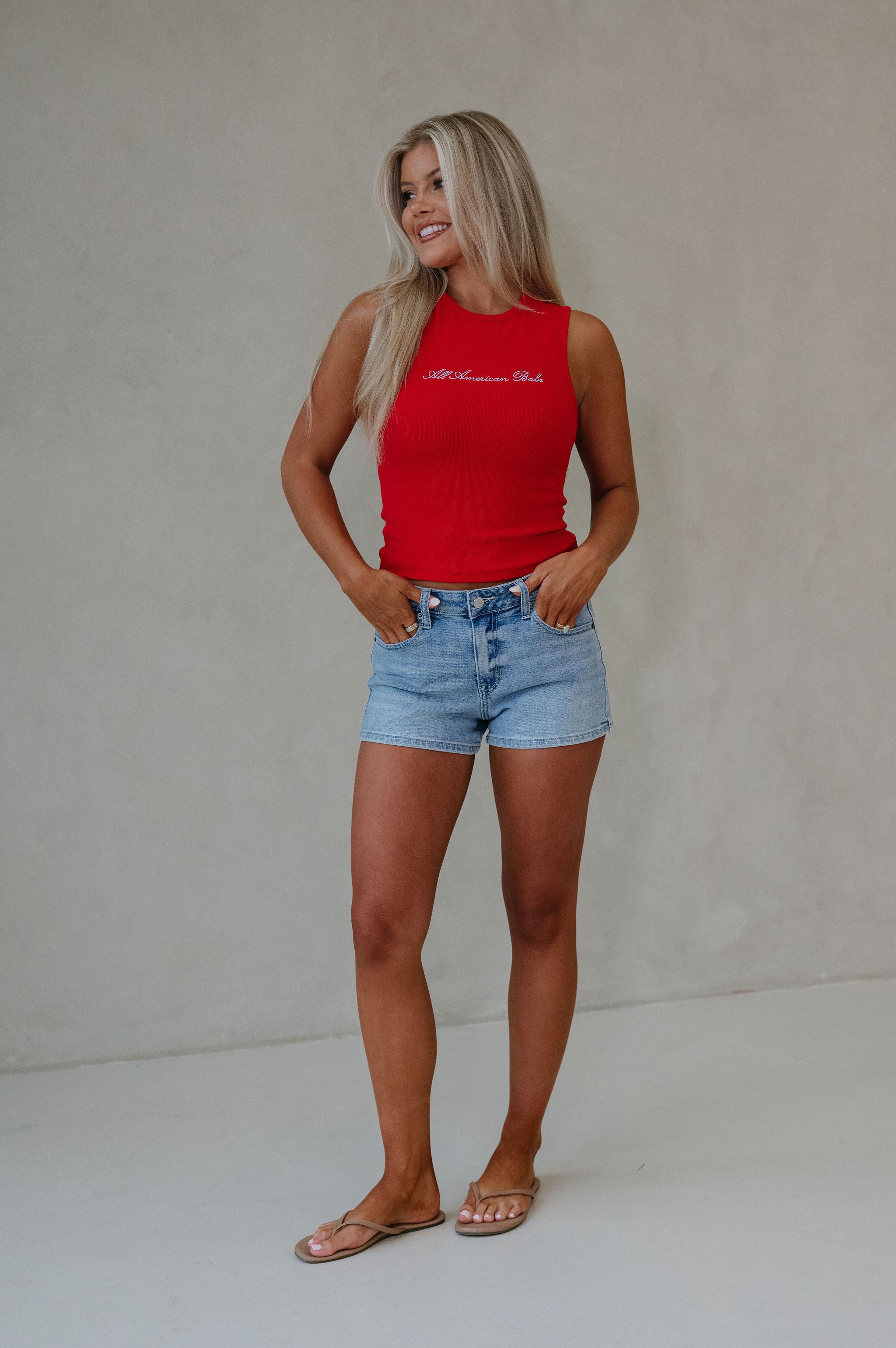 "All American Babe" Top-Red