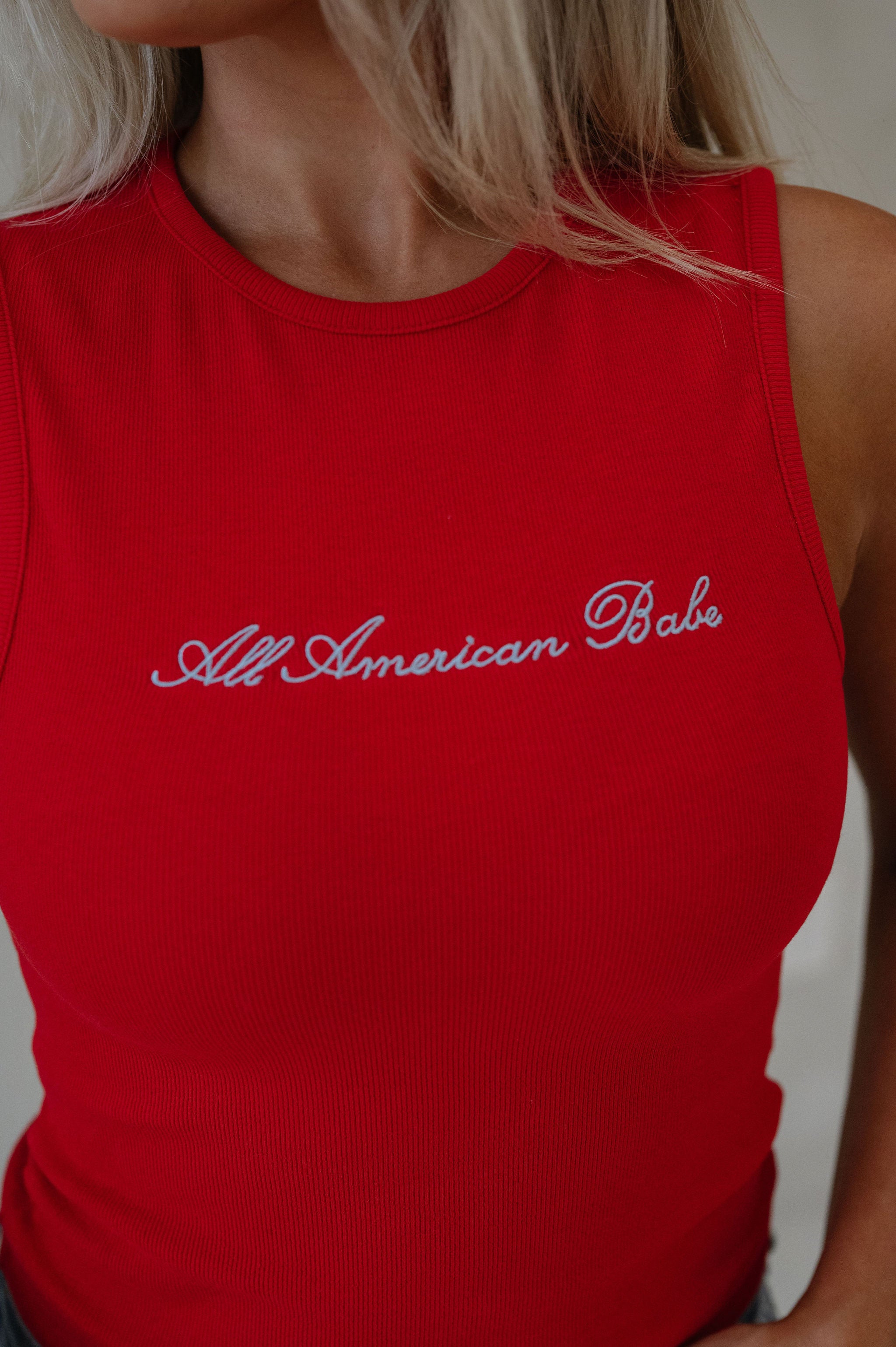 "All American Babe" Top-Red