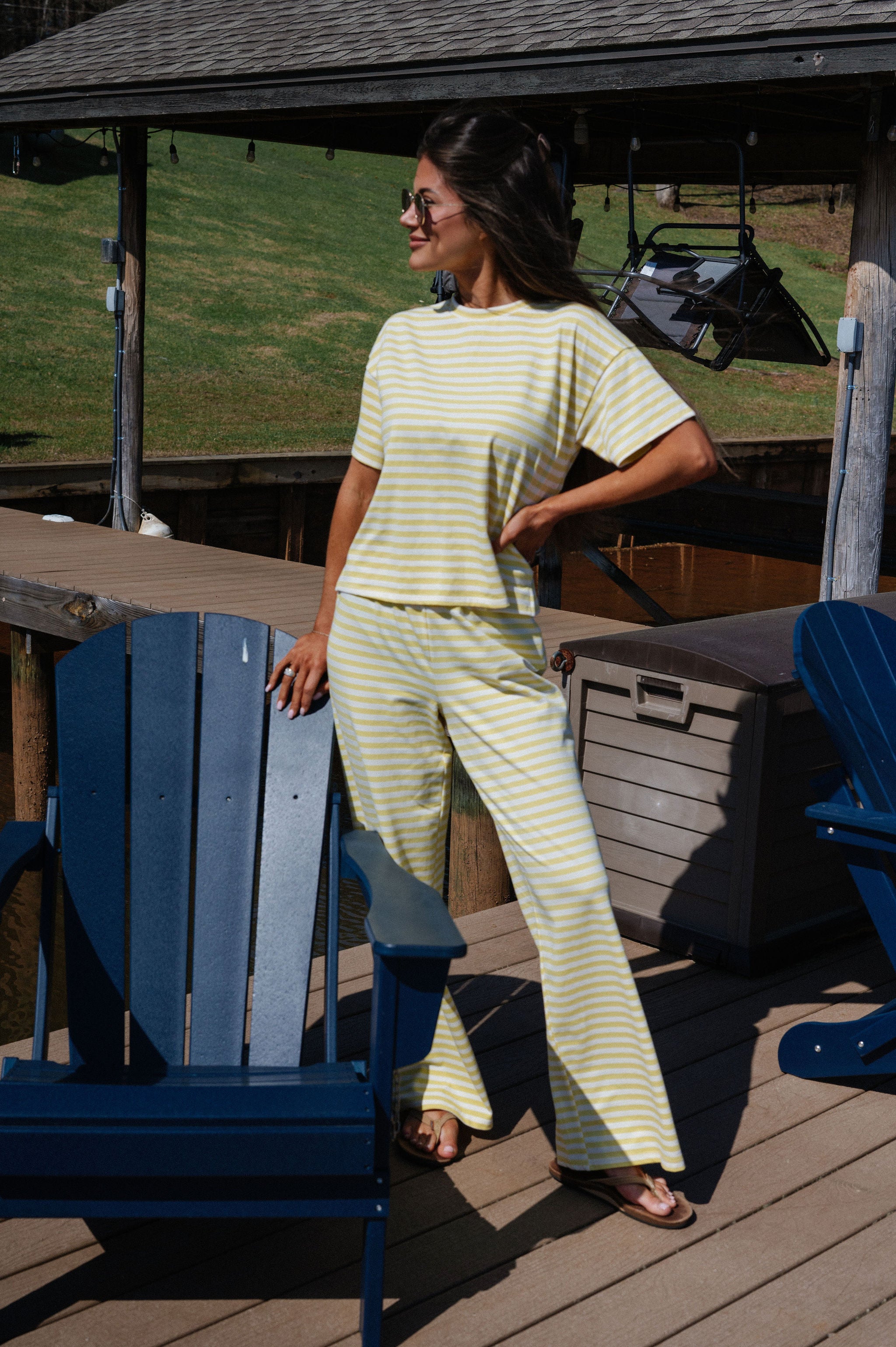 Sam Striped Pants Set-Butter
