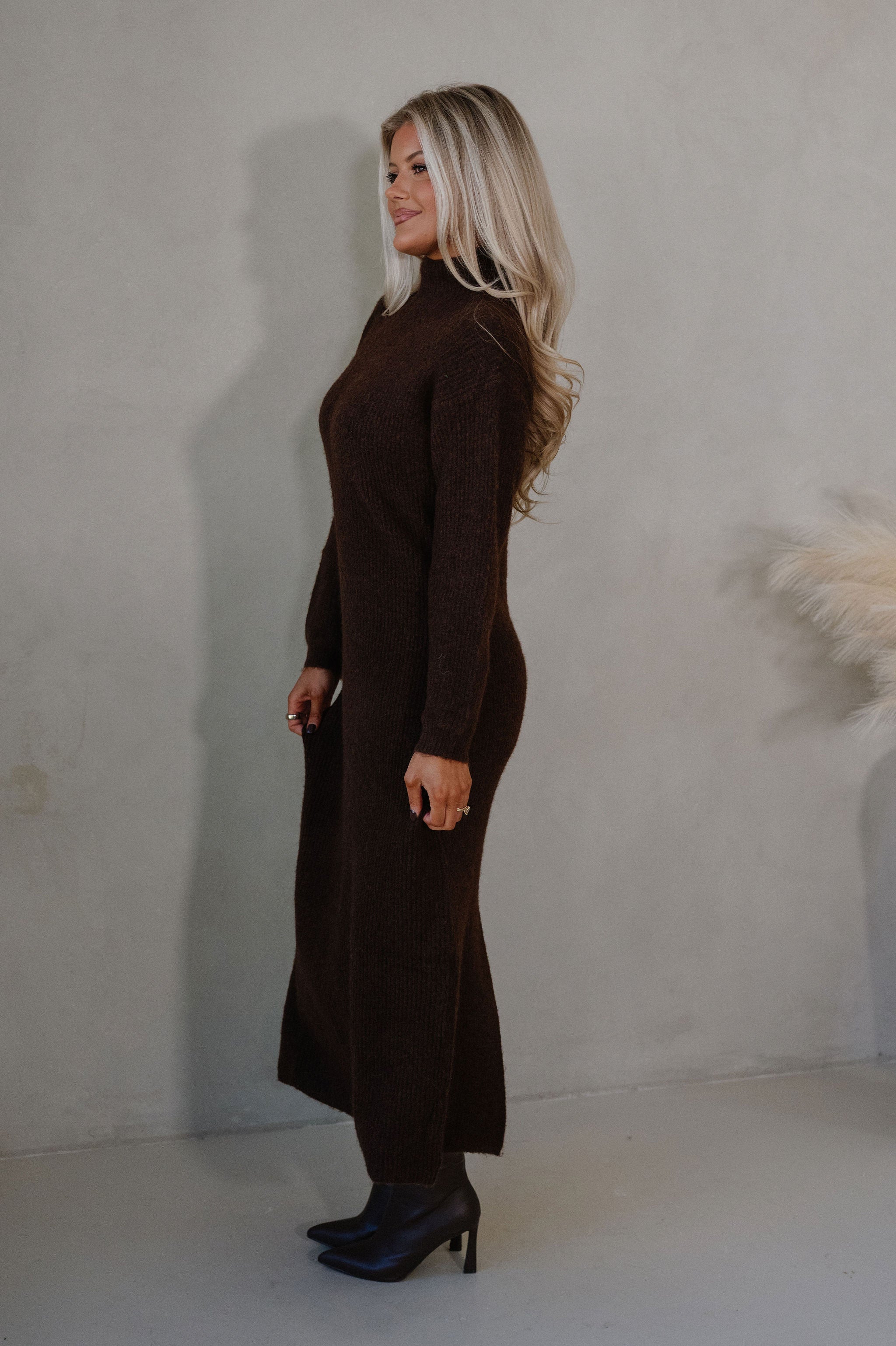 Kiara Knit Maxi Dress-Brown