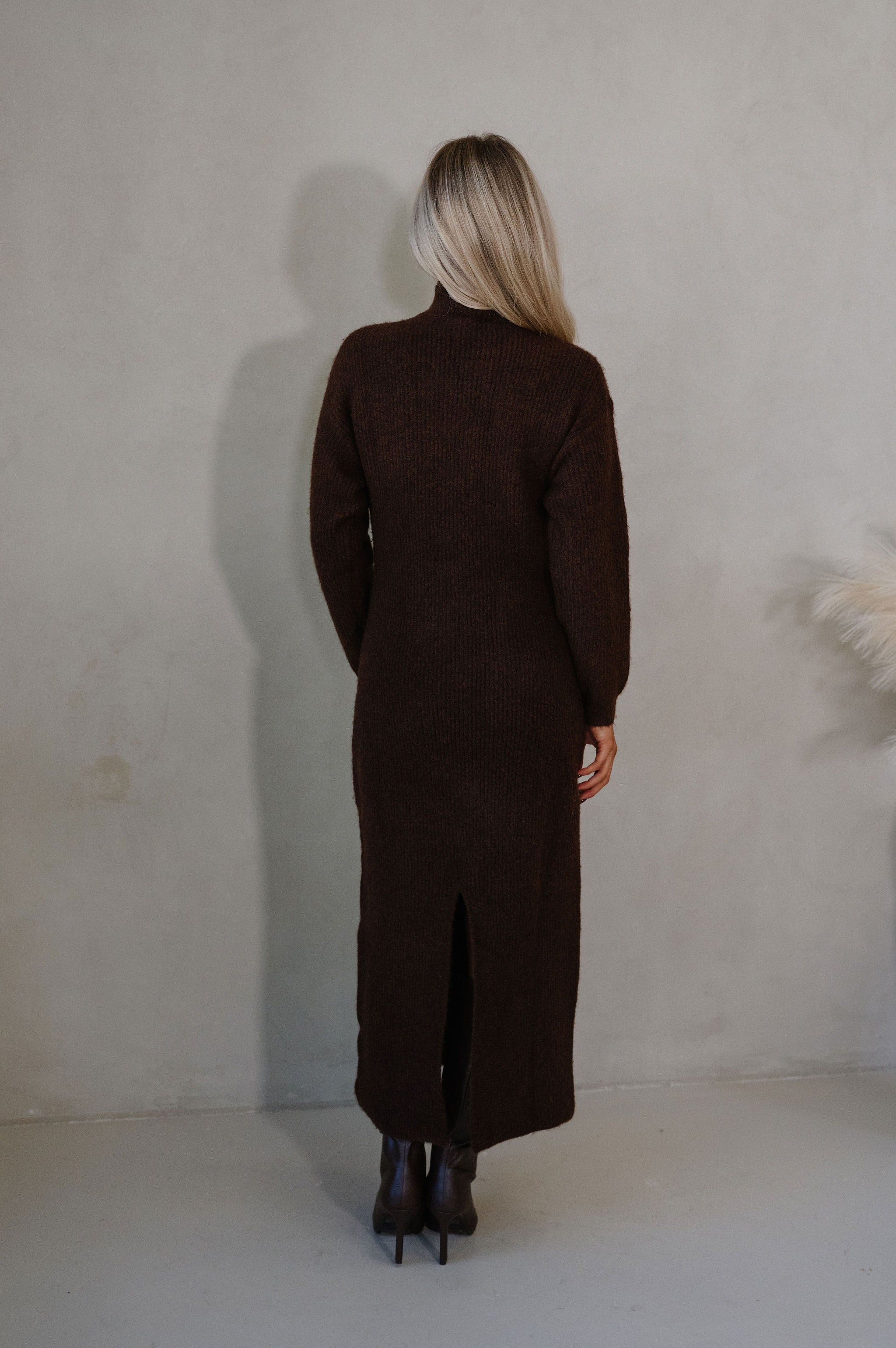 Kiara Knit Maxi Dress-Brown